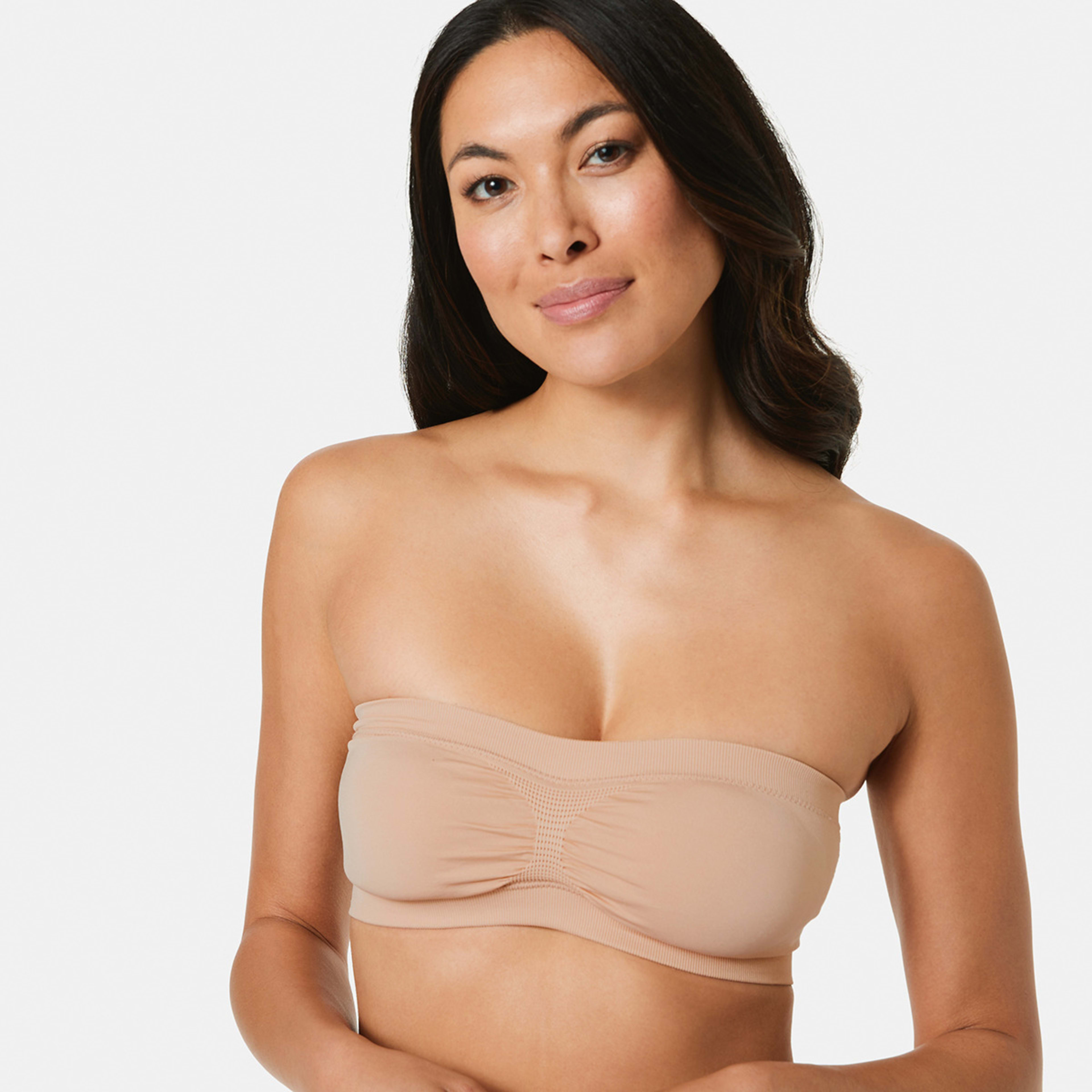 6 2 Pack Seamfree Bandeau Blk Beige, 6 of 7