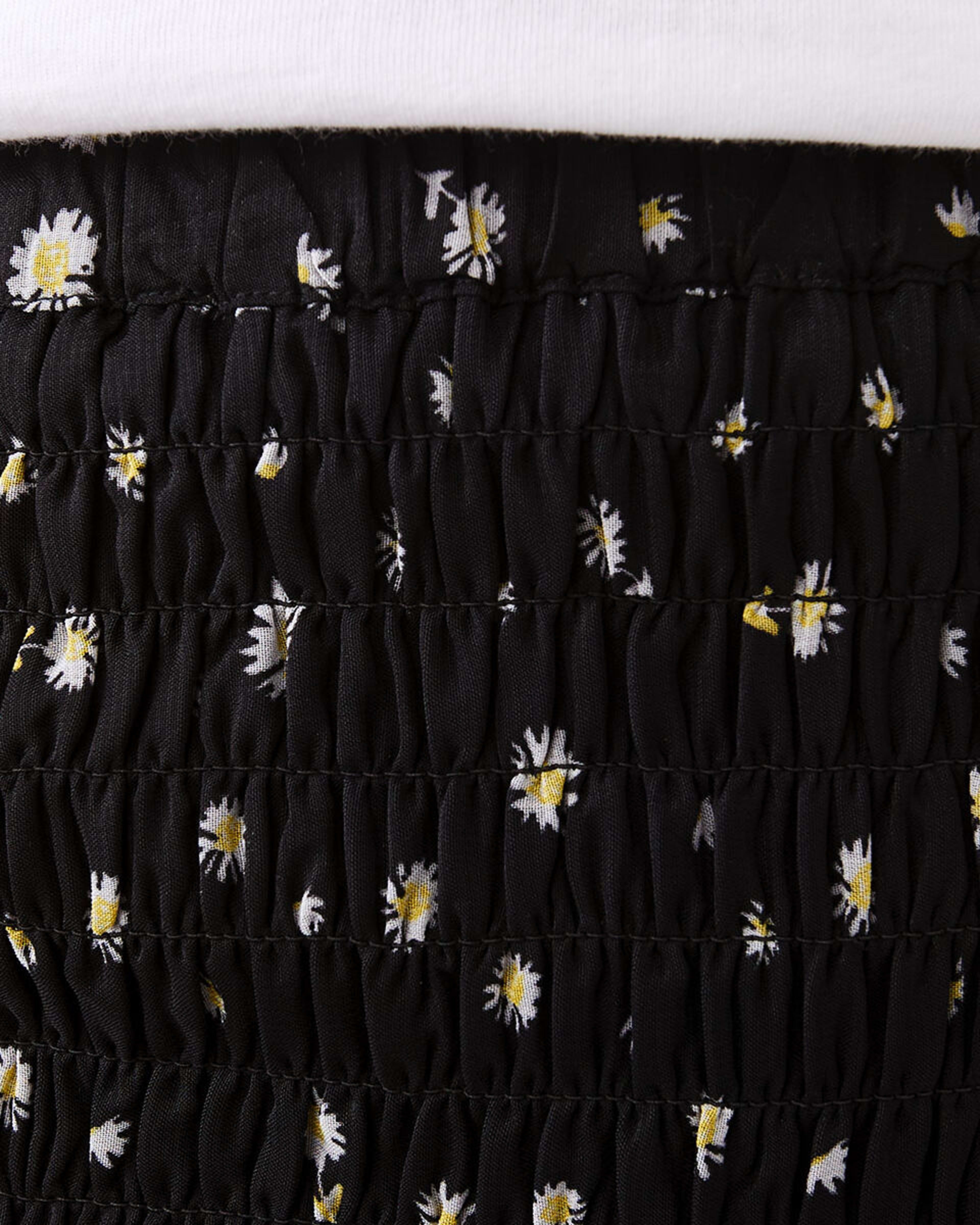 3 Shirred Skirt Daisy Blck, 3 of 8