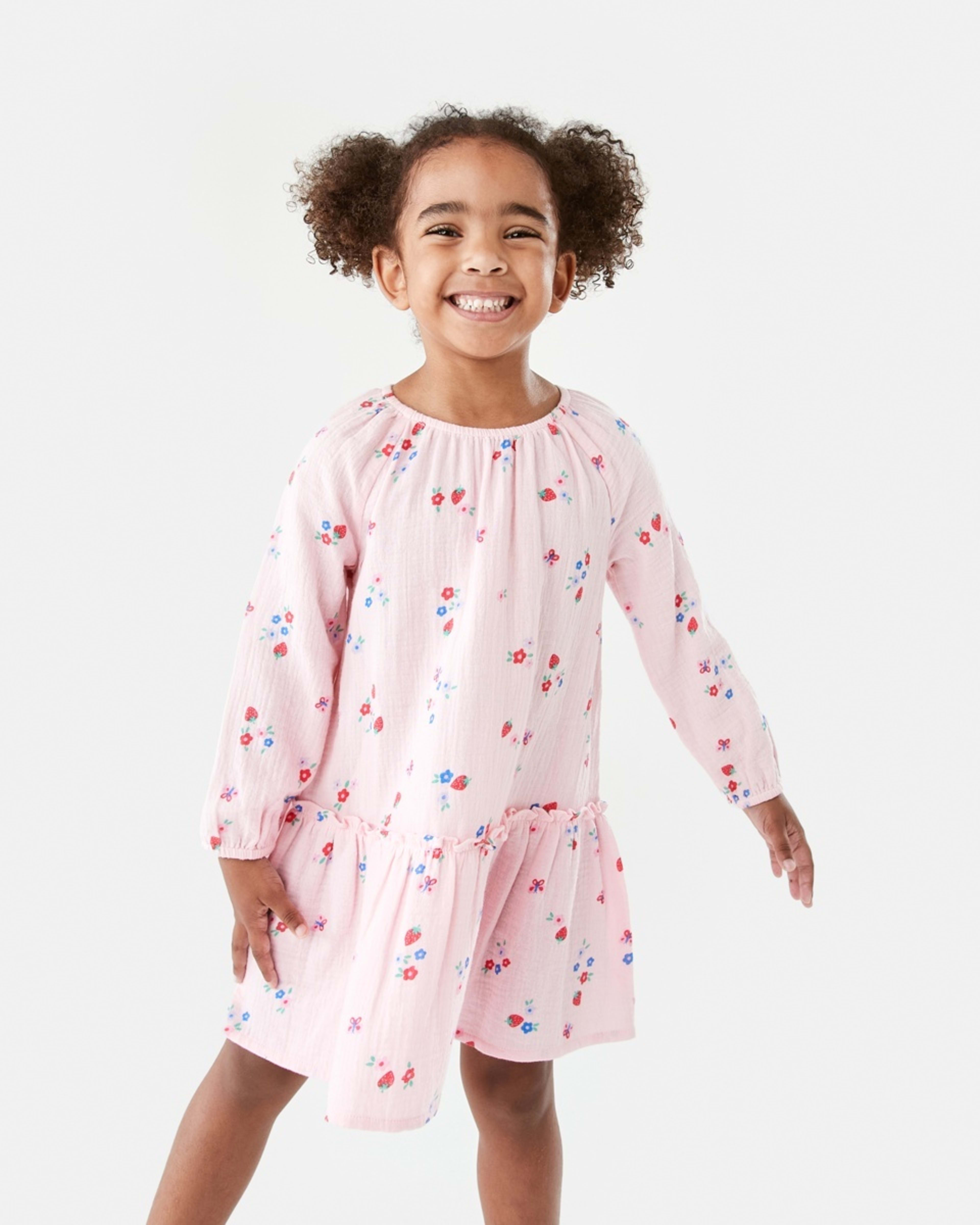 1 Long Sleeve Woven Dress Ditsy, 1 of 9