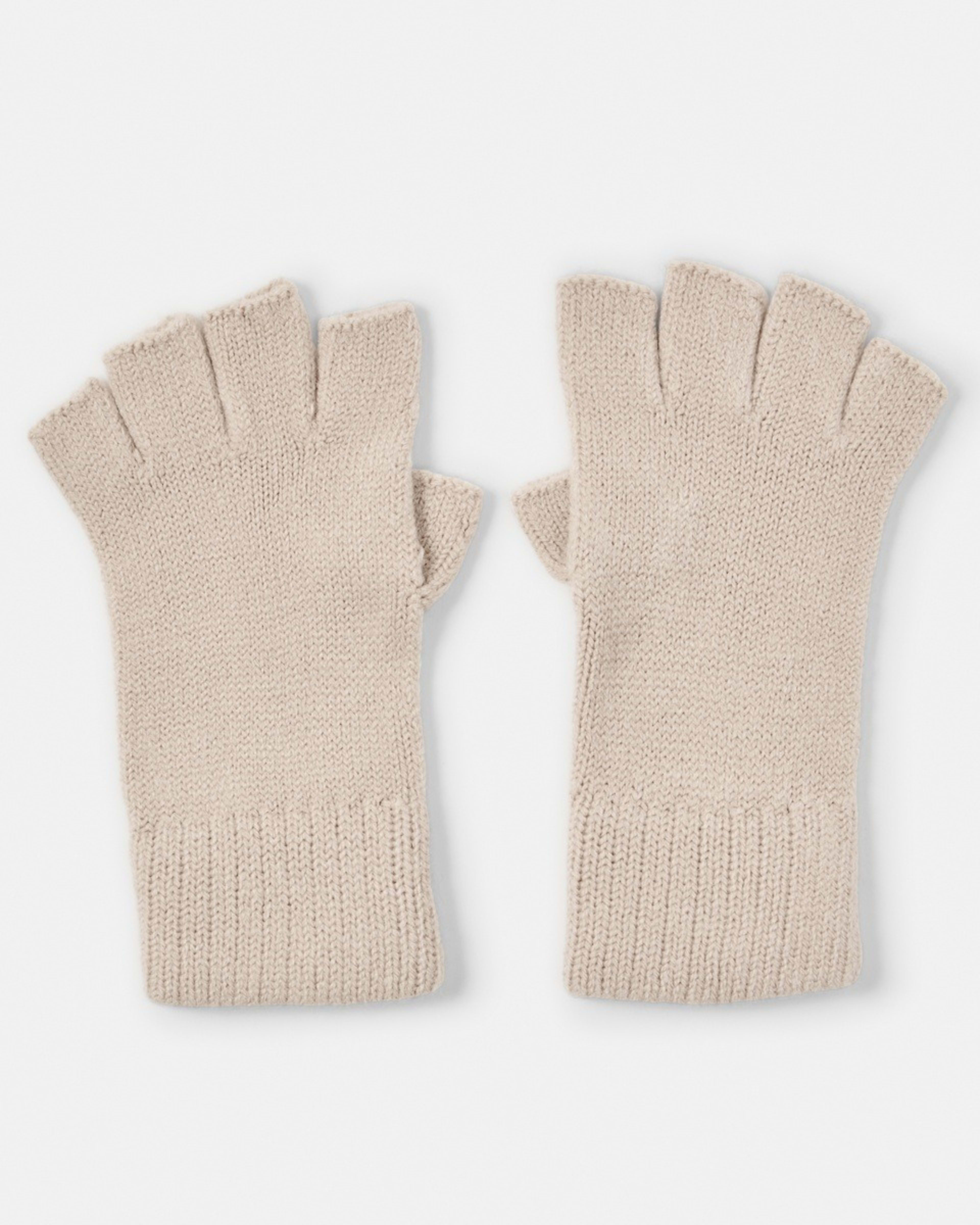 1 Fingerless Gloves Bone Beige