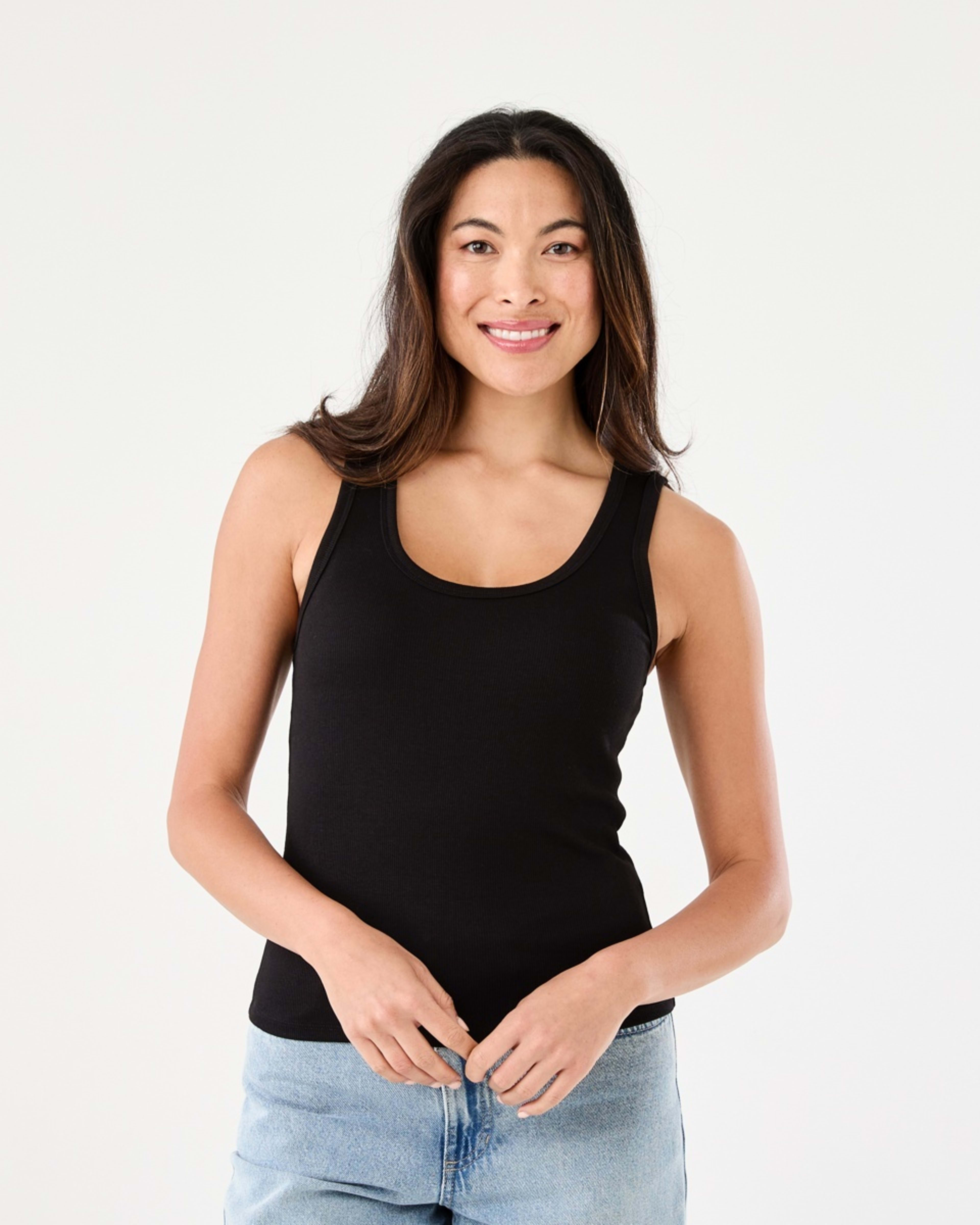 1 Sleeveless Rib Tank Black