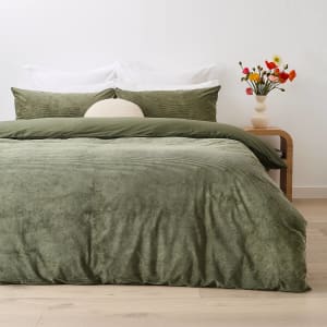Corduroy Quilt Cover Set - Queen Bed, Fo