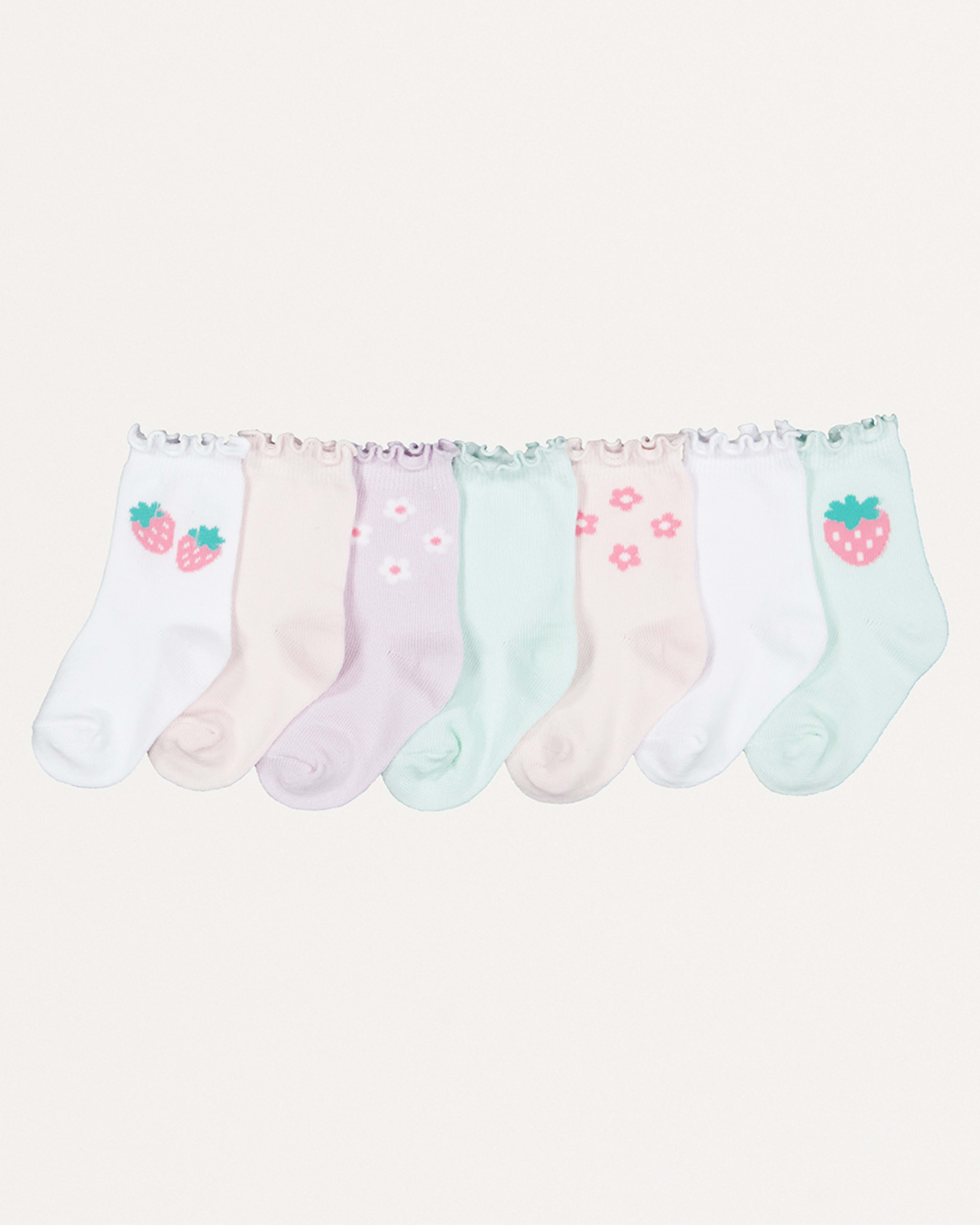 1 7 Pack Lettuce Edge Socks Strwbery, 1 of 3