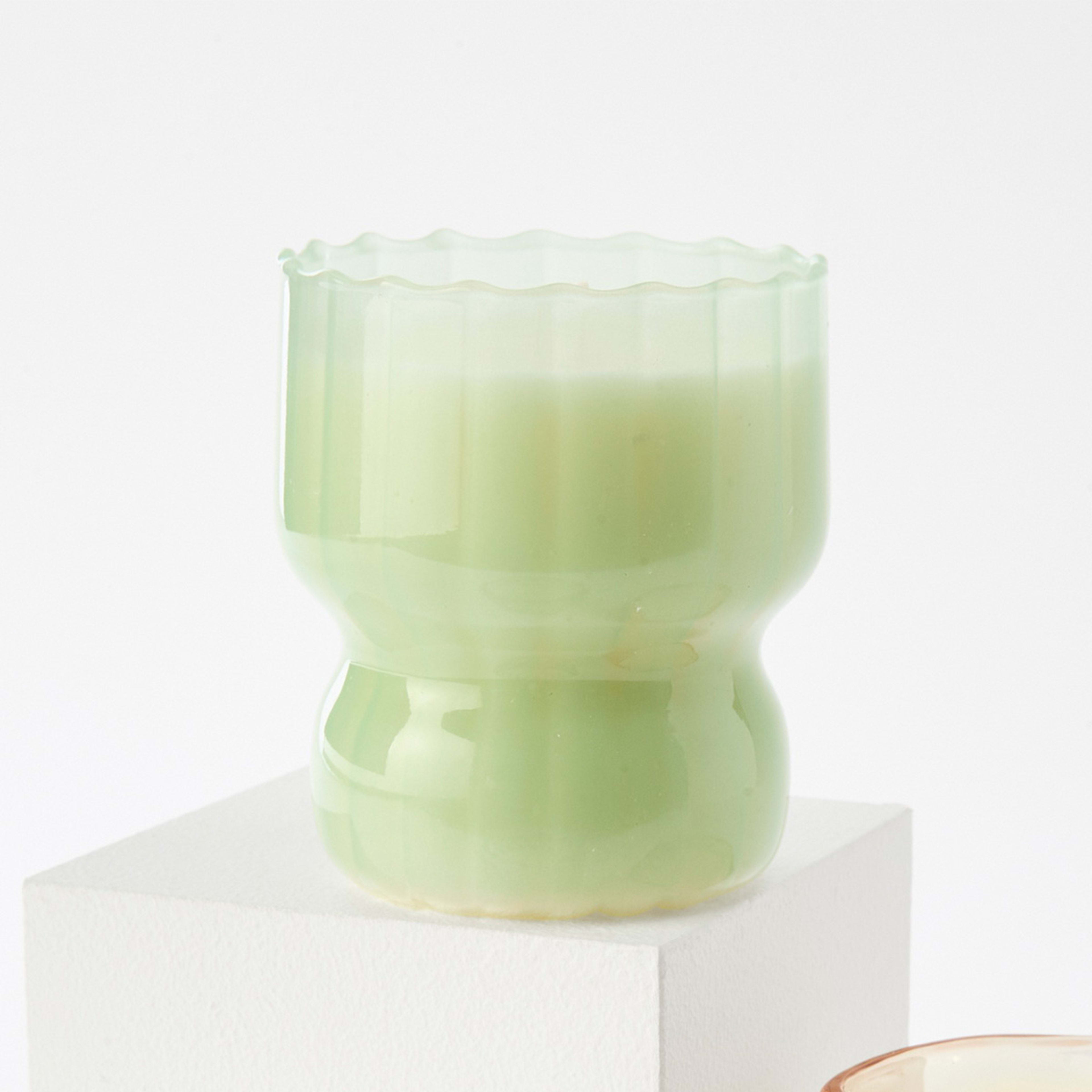 9 Coves of Capri Swirl Glass Candle - Green, 9 of 9
