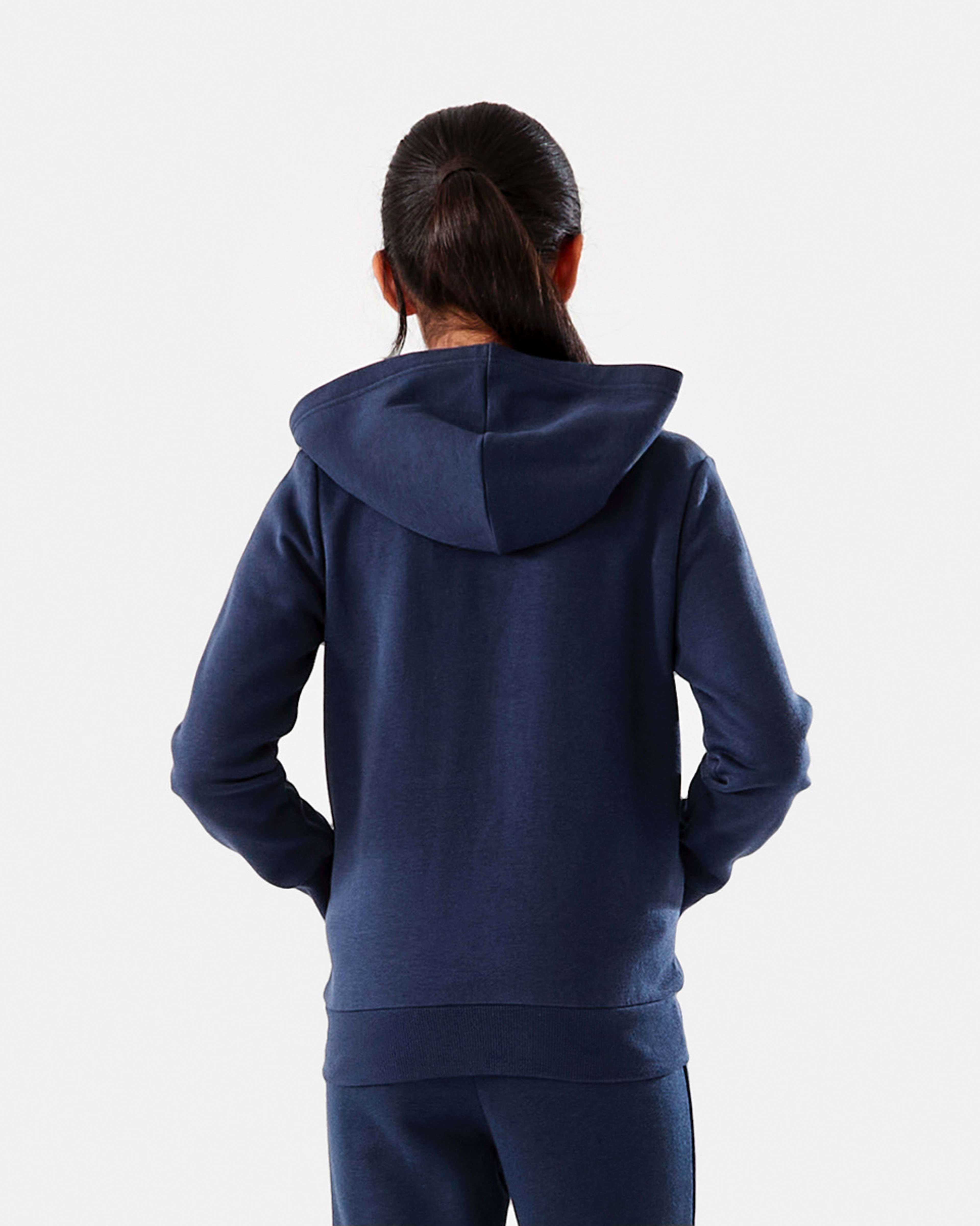3 Basic Zip Through Hoodie Dress Blue, 3 of 10