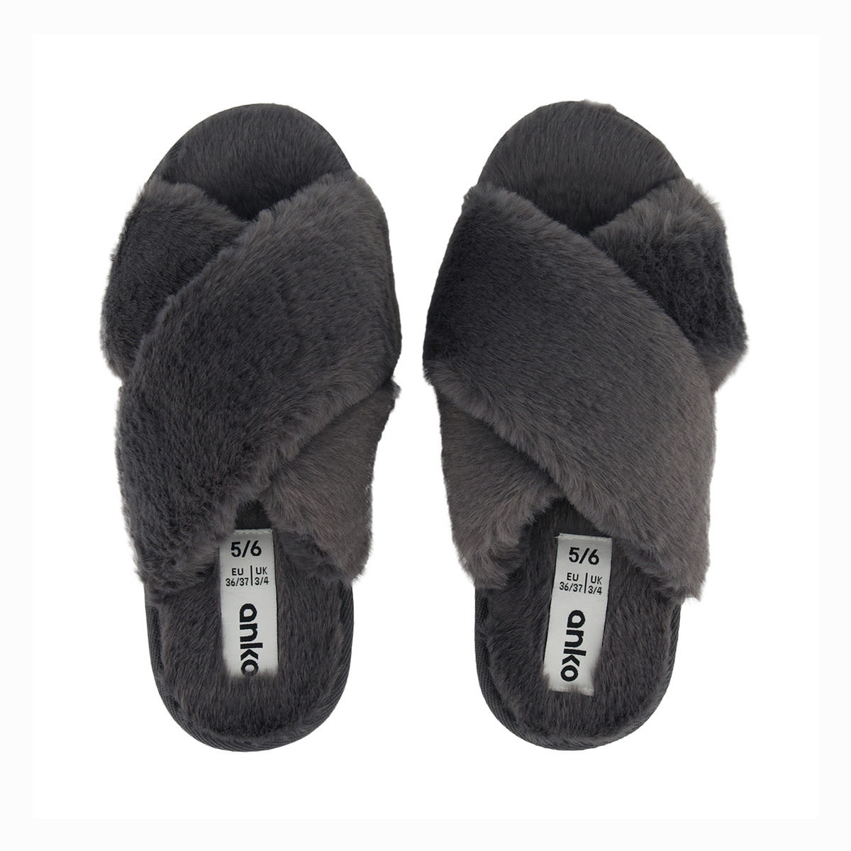 Crossover Furry Slippers - Kmart