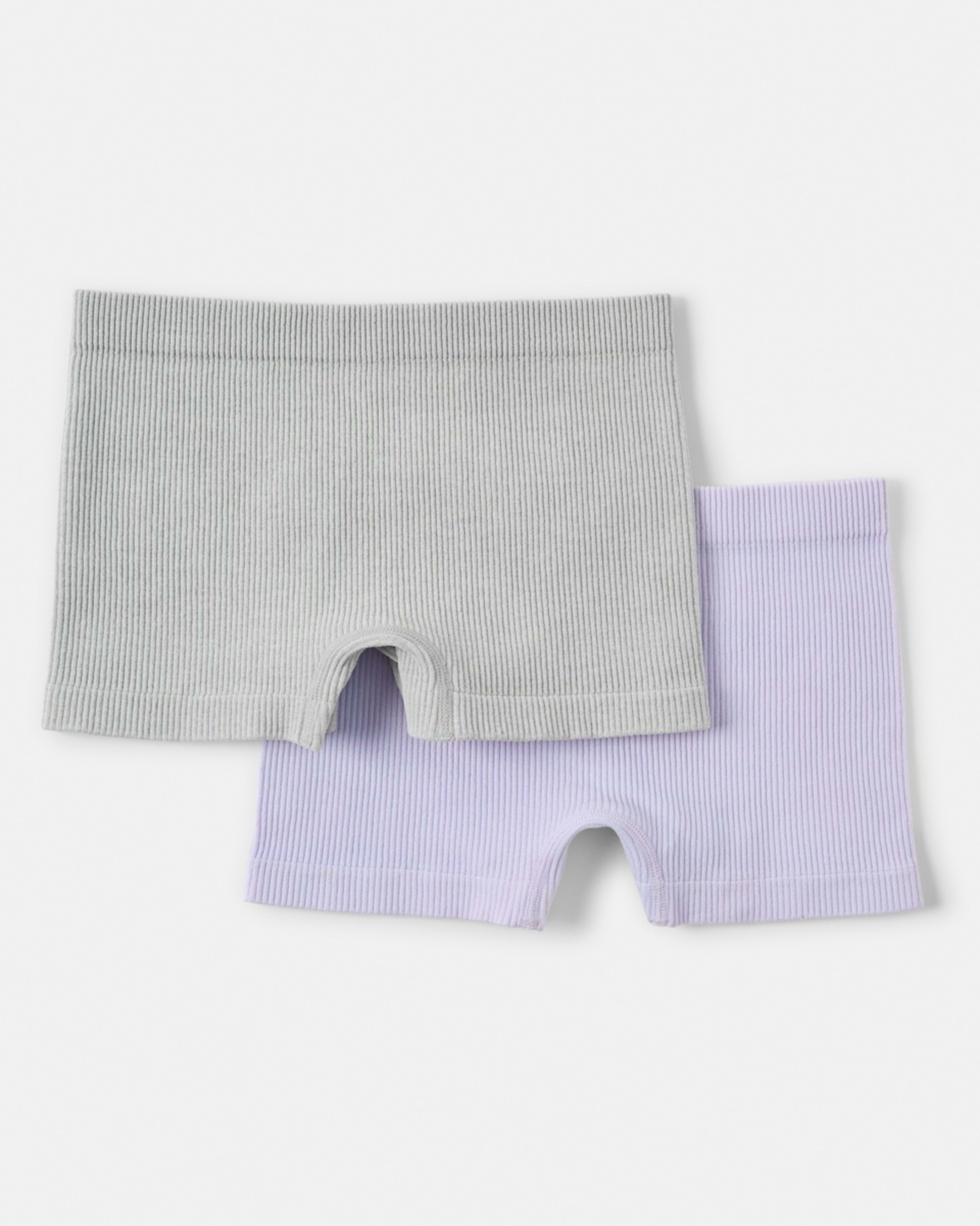 2 2 Pack Rib Seamfree Shortie Purple Grey Marle, 2 of 4