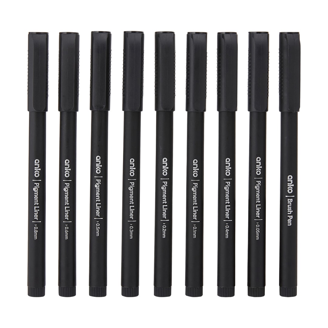 9 Pack Pigment Liners Kmart