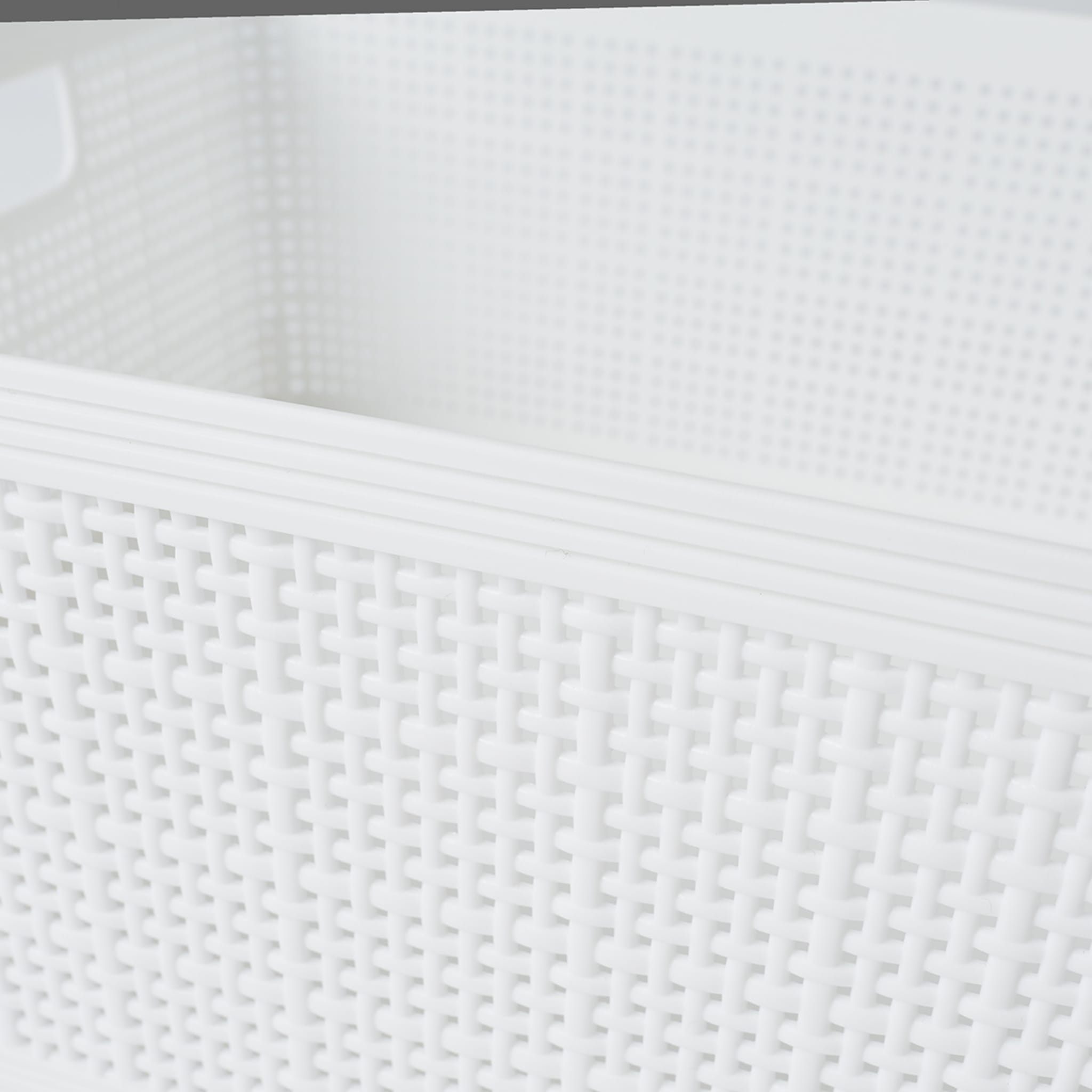 Set of 4 Linen Weave Baskets White Kmart