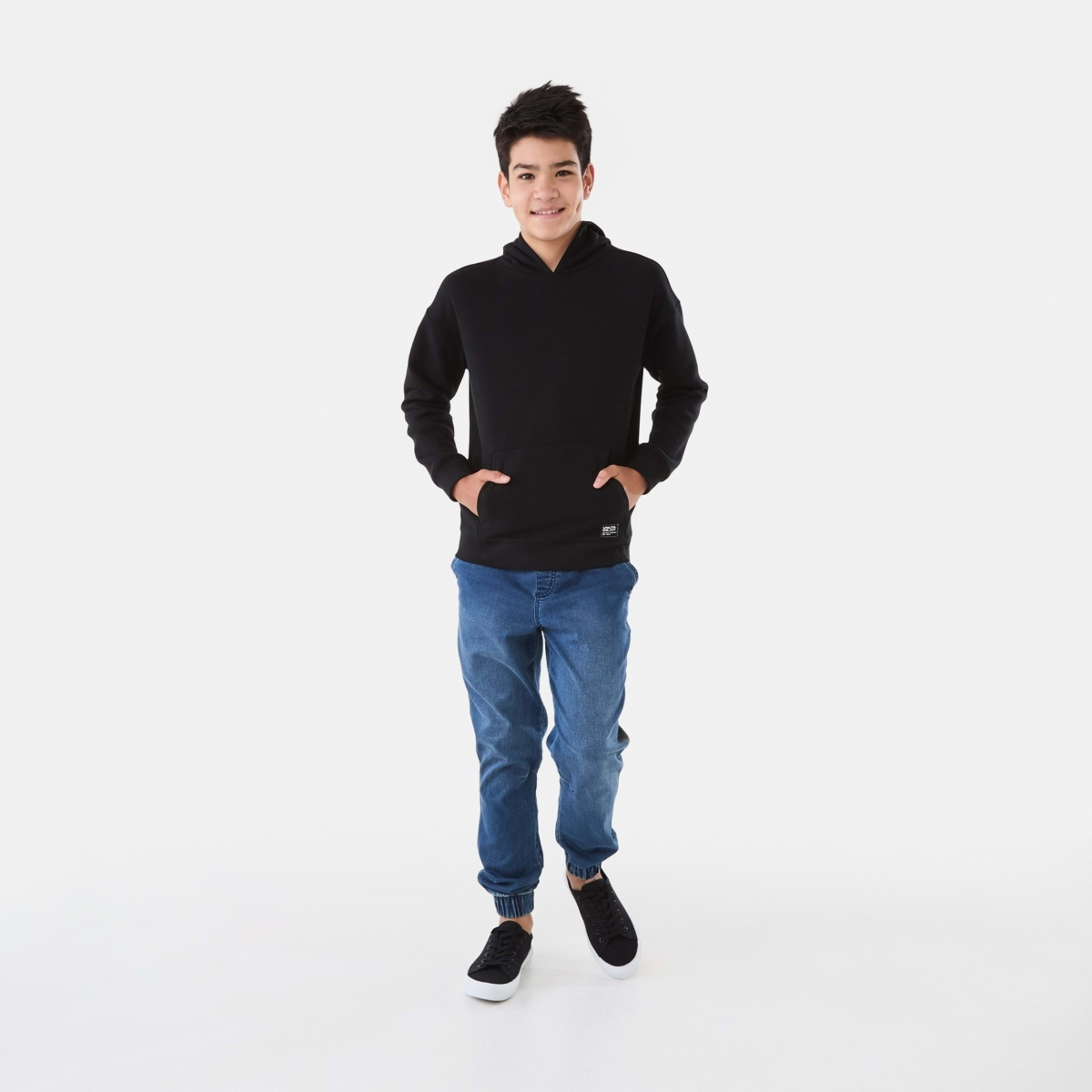 6 Oversized Hoodie With Pocket Black, 6 of 9