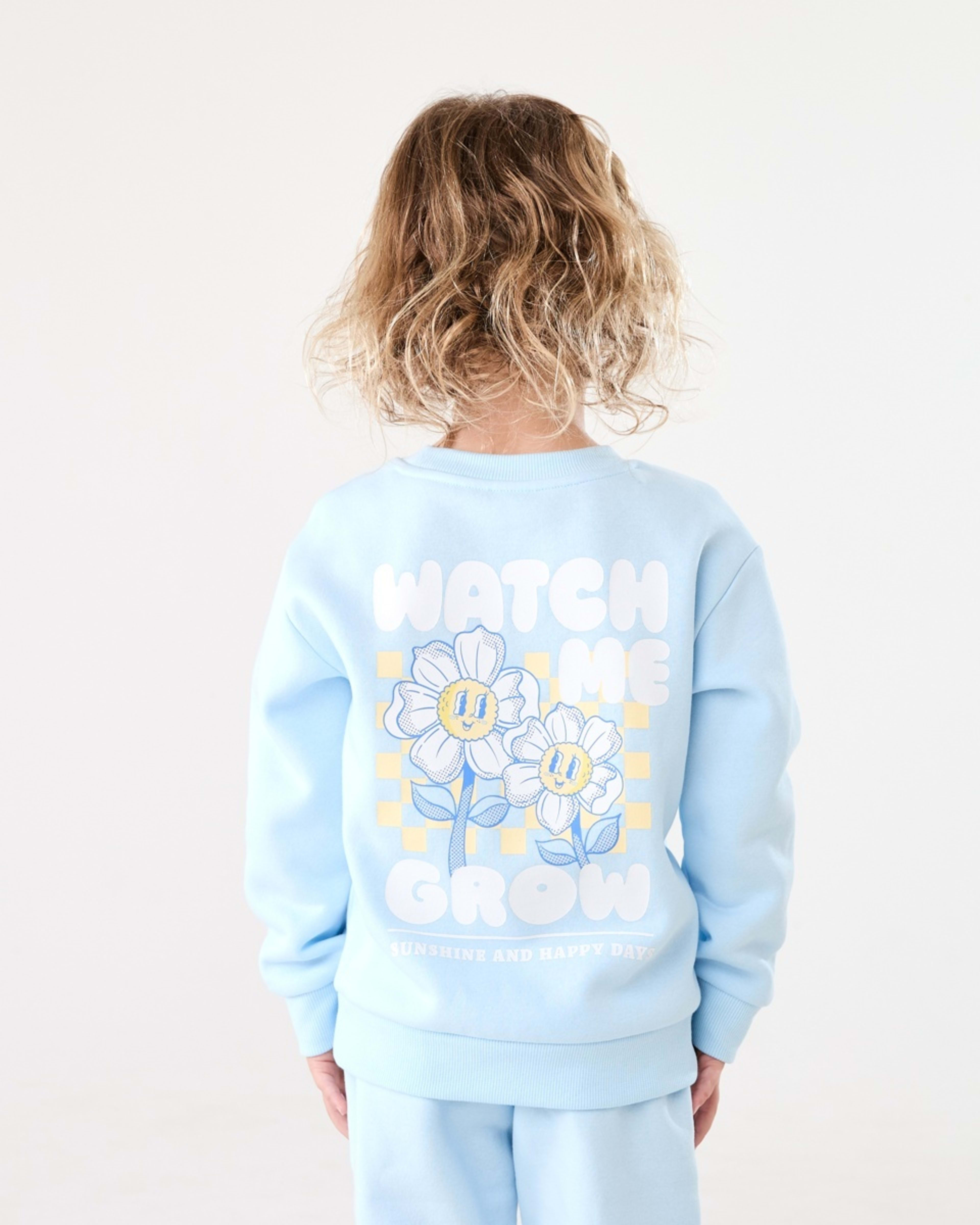 2 Print Crew Neck Sweatshirt WATCH ME GROW BLUE, 2 of 7