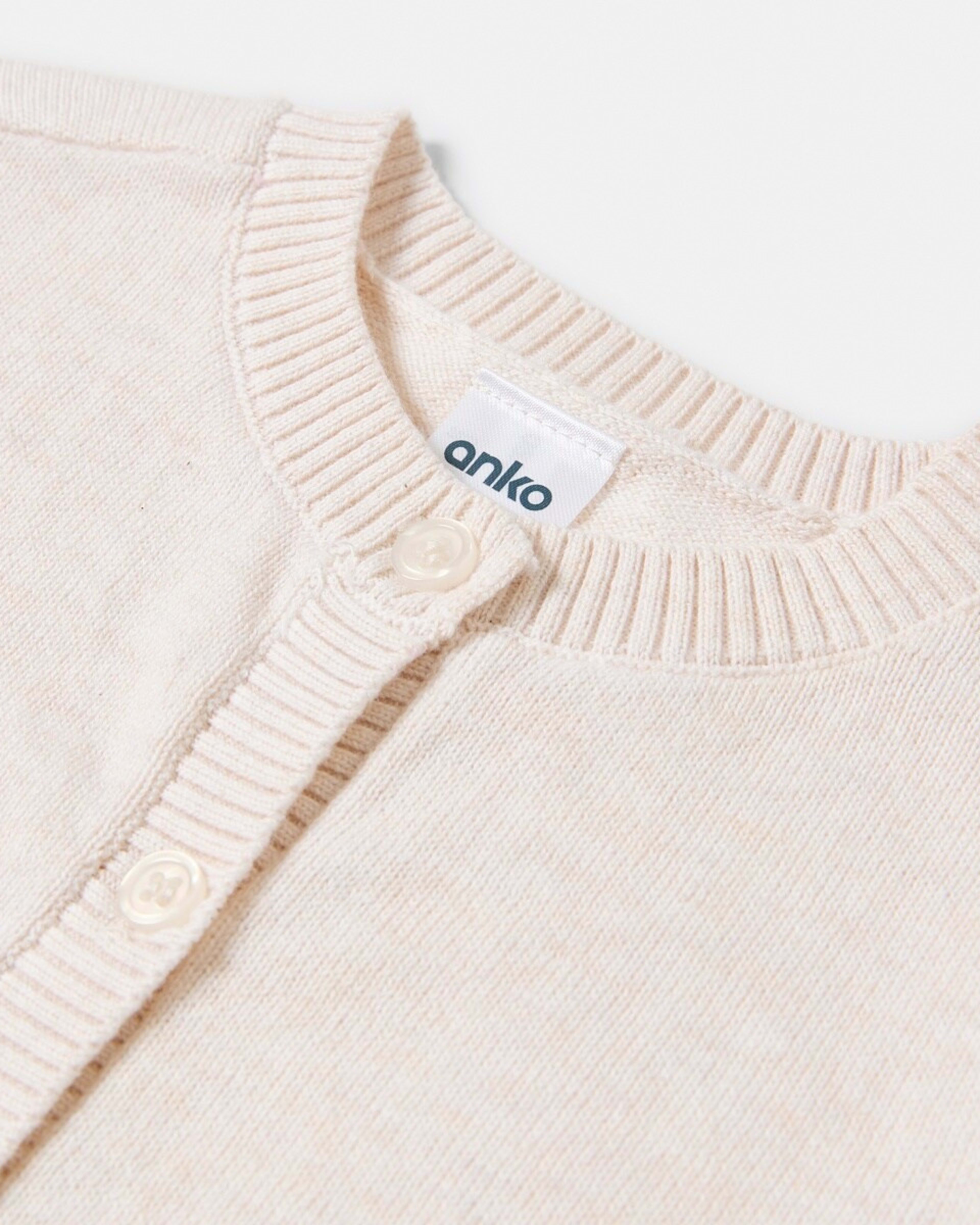 3 Newborn Cardigan HONEY OAT MARLE, 3 of 4