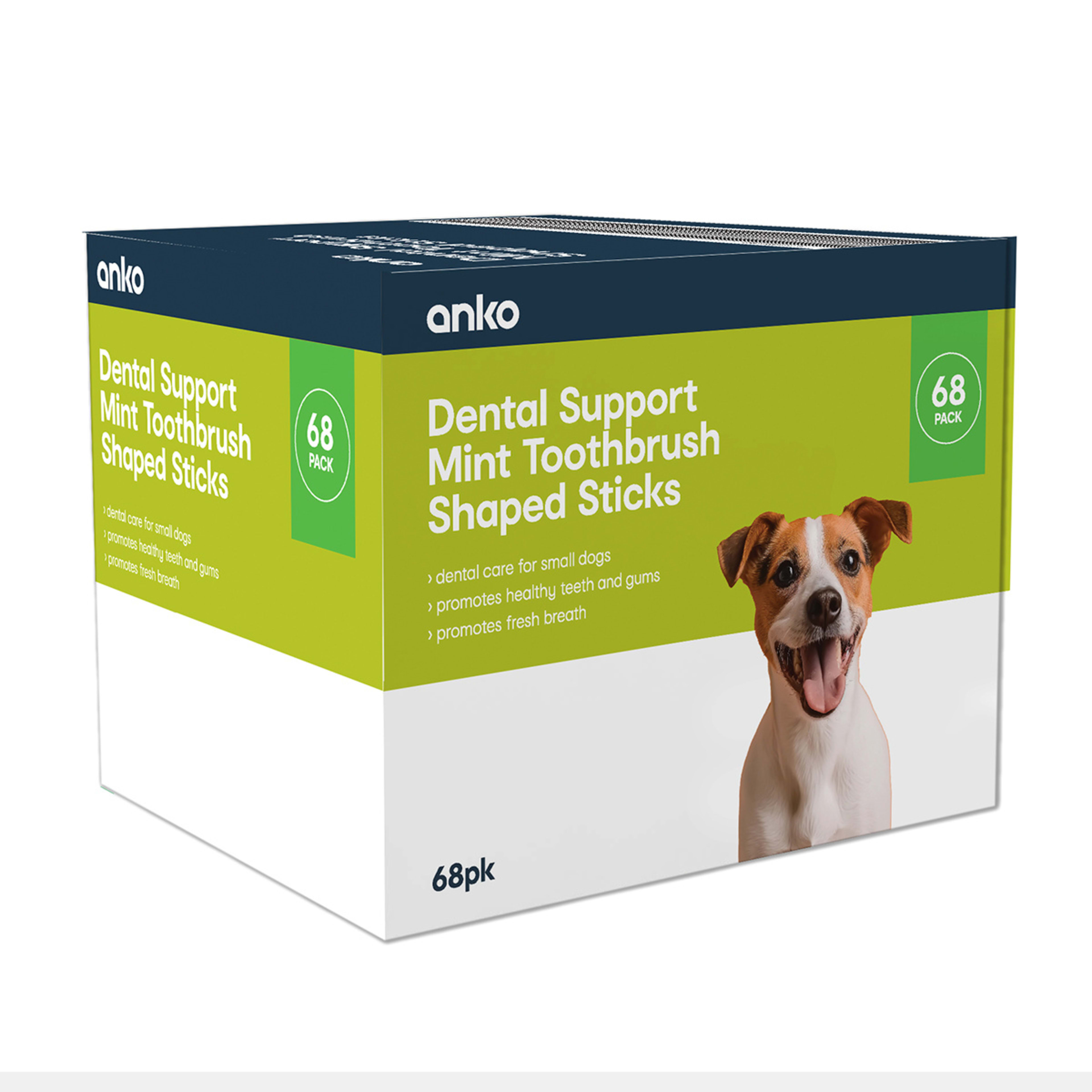 1 68 Pack Pet Treat Dental Toothbrush Bulk - Small
