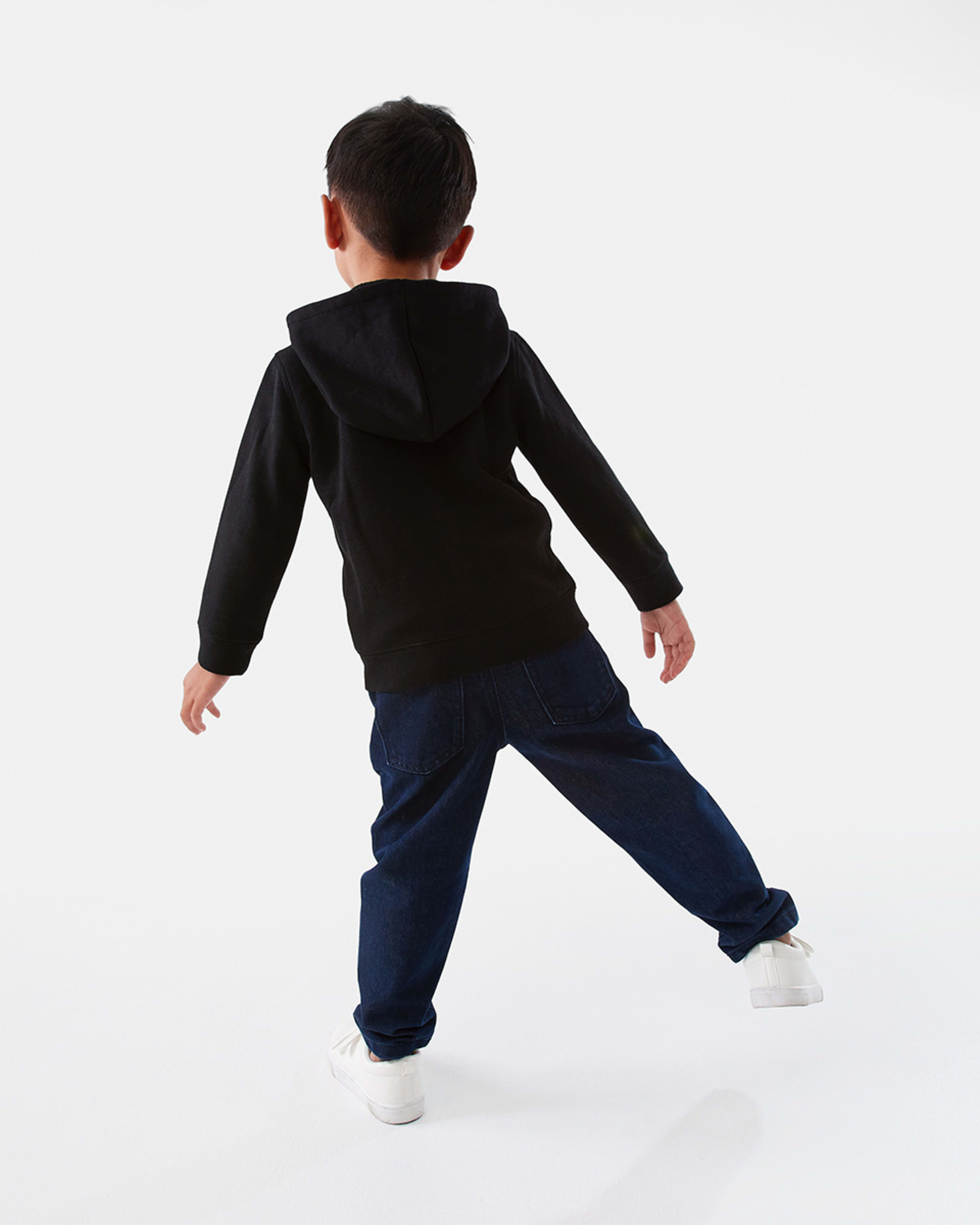 7 Plain Zip Through Hoodie Black, 7 of 9