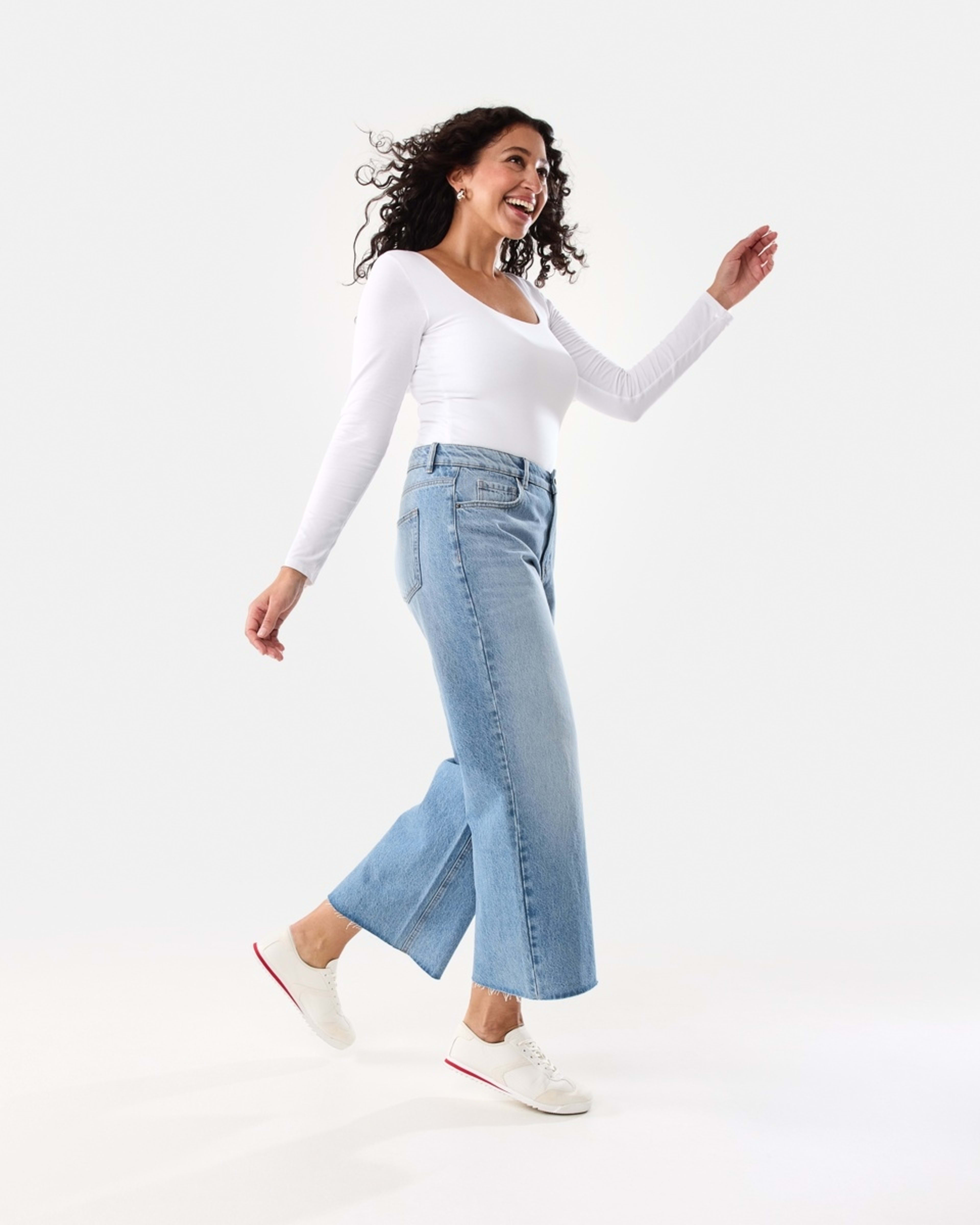 3 Long Sleeve Square Neck Top White, 3 of 9