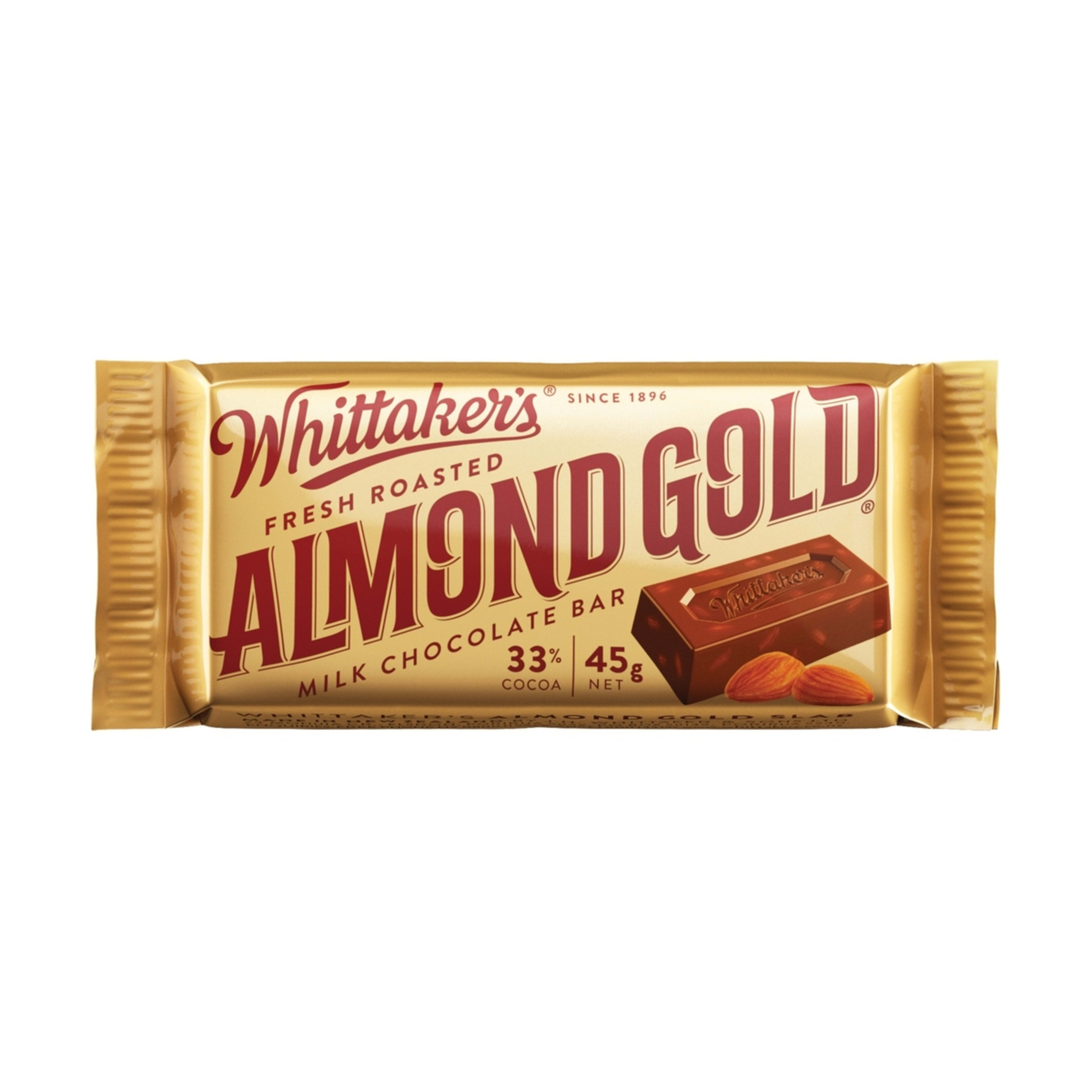 1 Whittaker's Fresh Roasted Almond Gold Milk Chocolate Bar 45g