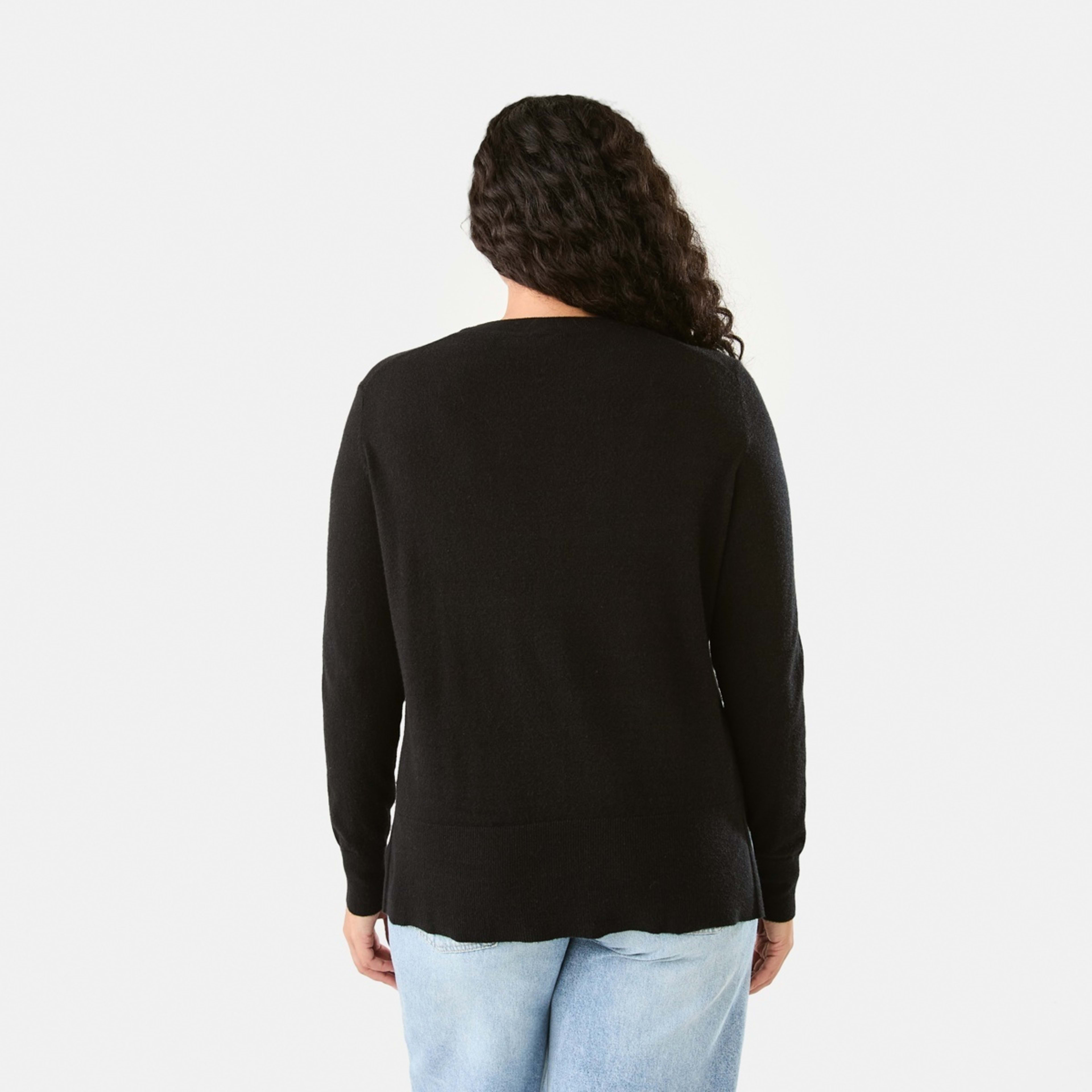 3 Crew Neck Lightweight Jumper Black, 3 of 6