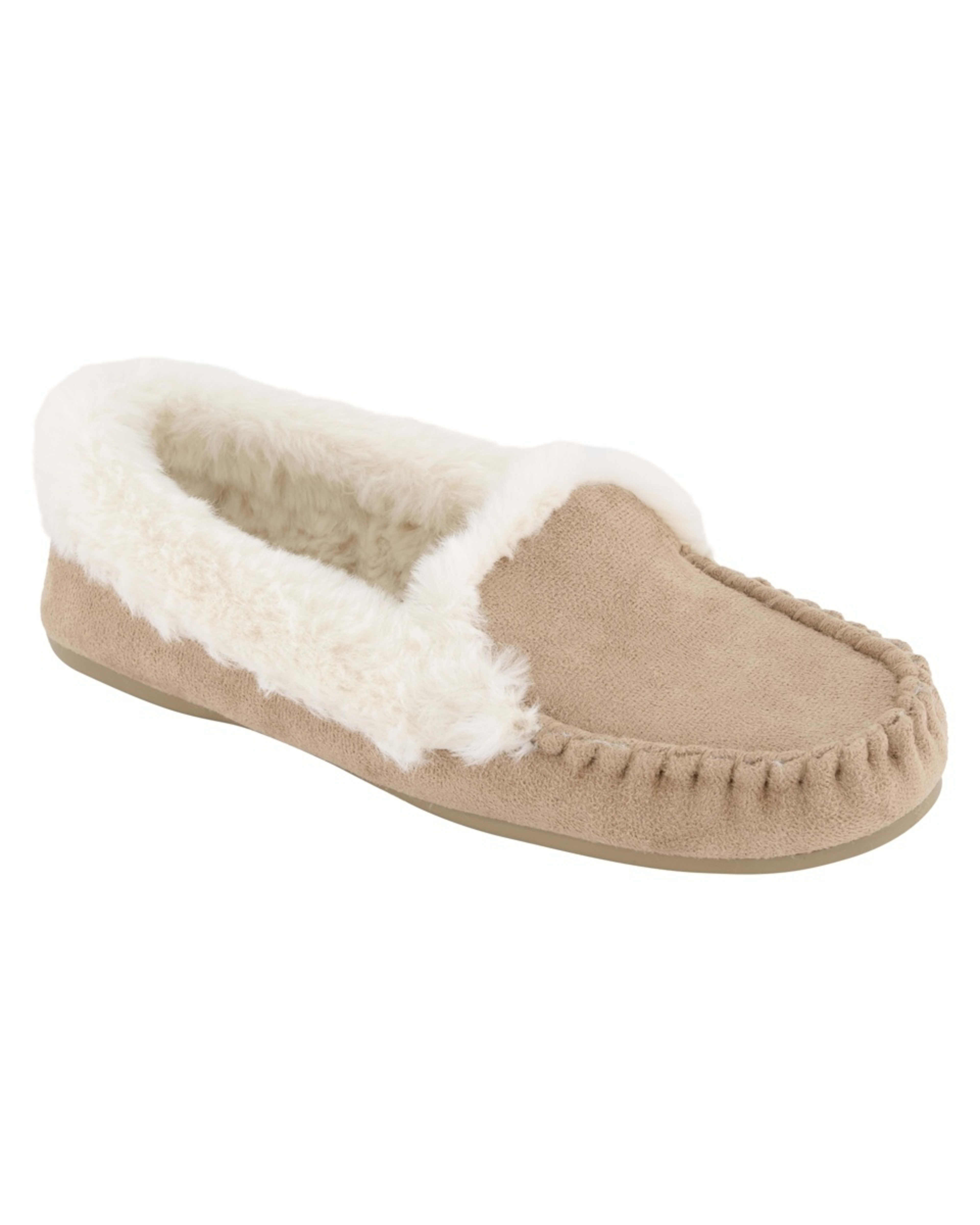 1 Elevated Microsuede Moccasins Ivry Beige