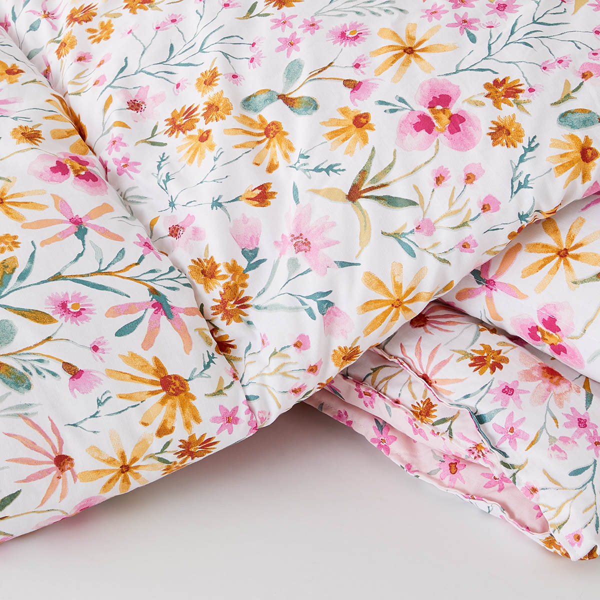Sweet Floral Cotton Rich Reversible Comforter Set Single Bed Kmart NZ
