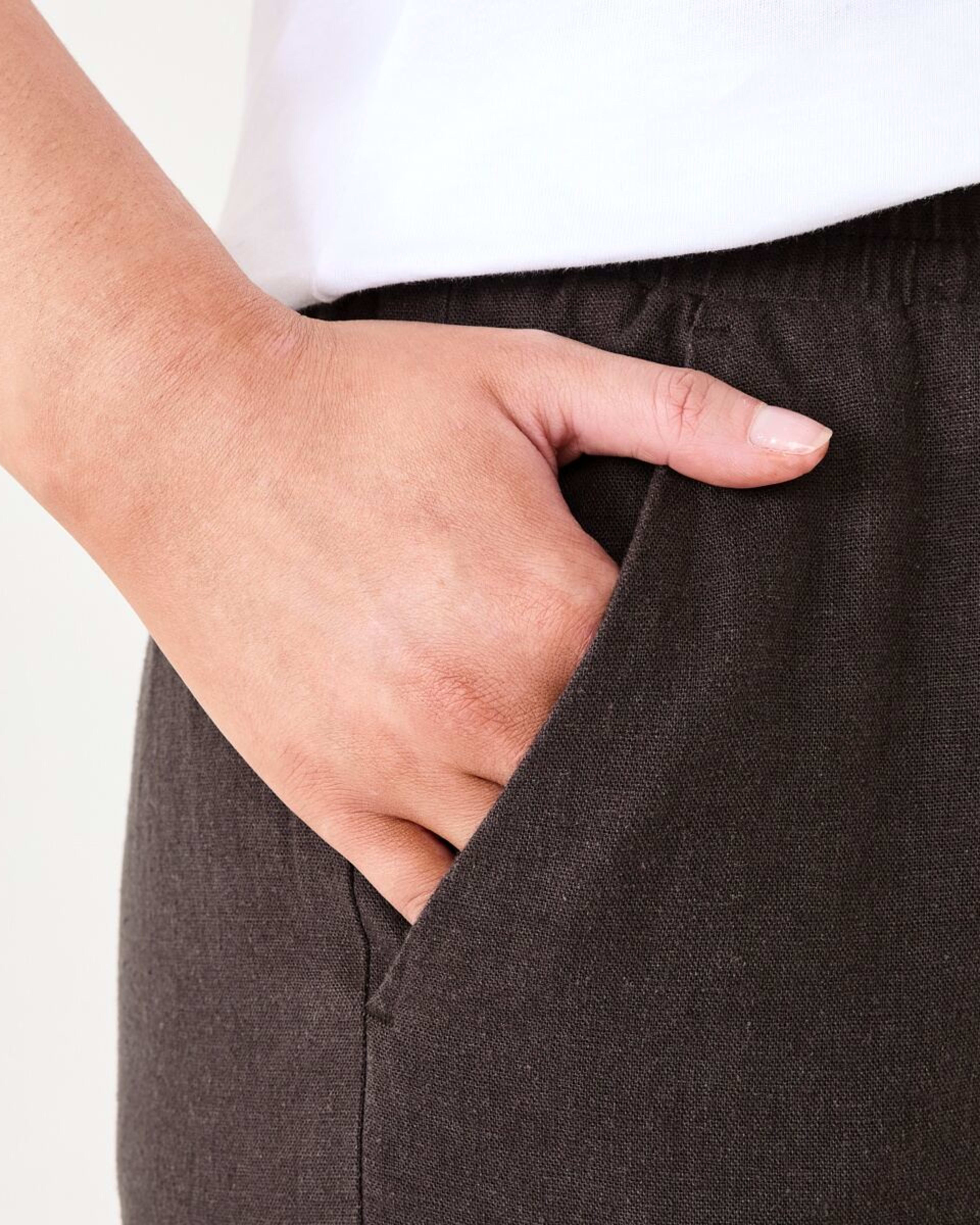 5 Linen Blend Wide Leg Pants DARK ESPRESSO, 5 of 5