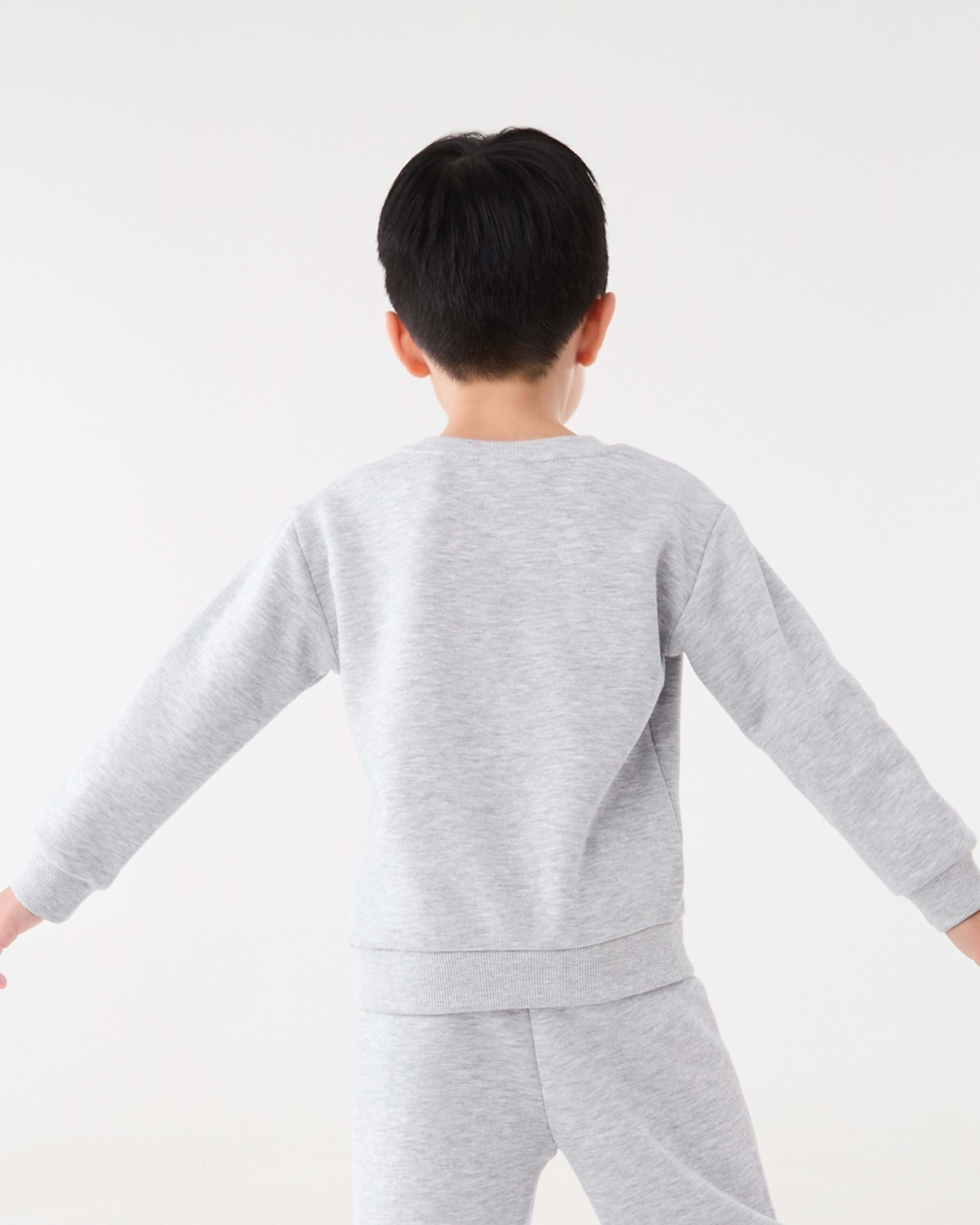2 Plain Crew Neck Sweatshirt Slvr Marle, 2 of 8