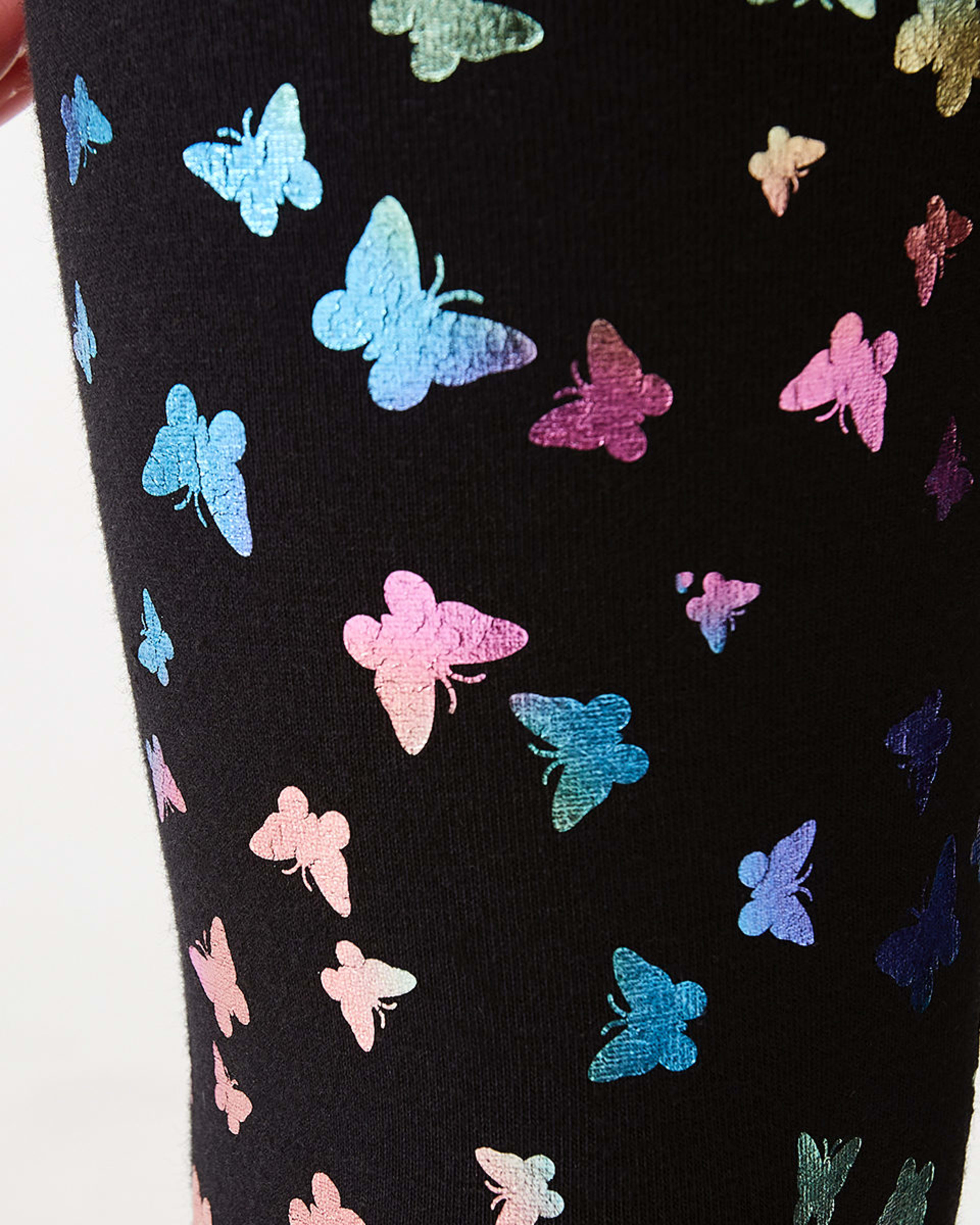 4 Foil Leggings Blk Bfly, 4 of 8