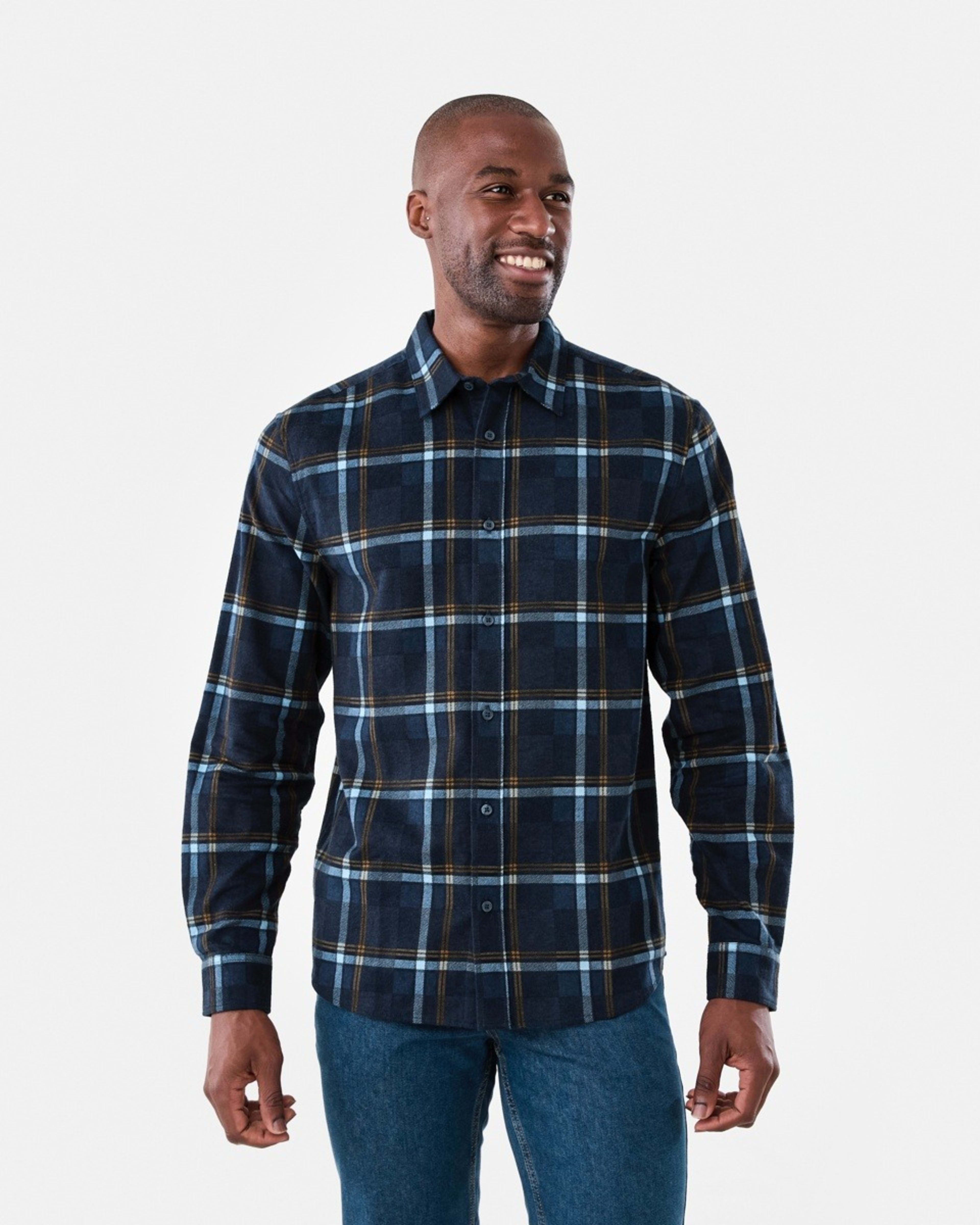 1 Long Sleeve Printed Plaid Shirt Drake Plaid