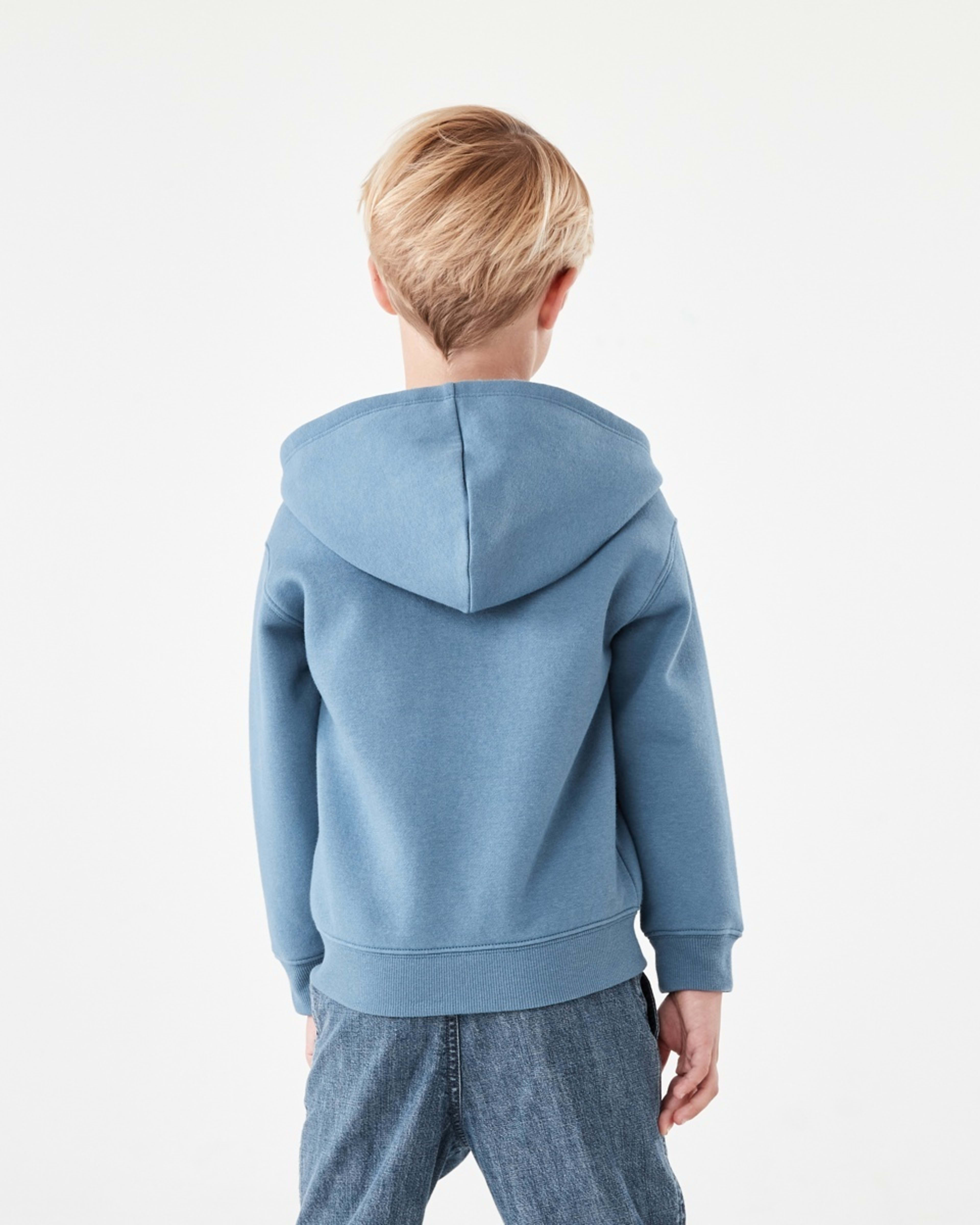 3 Plain Zip Through Hoodie Copen Blue, 3 of 10