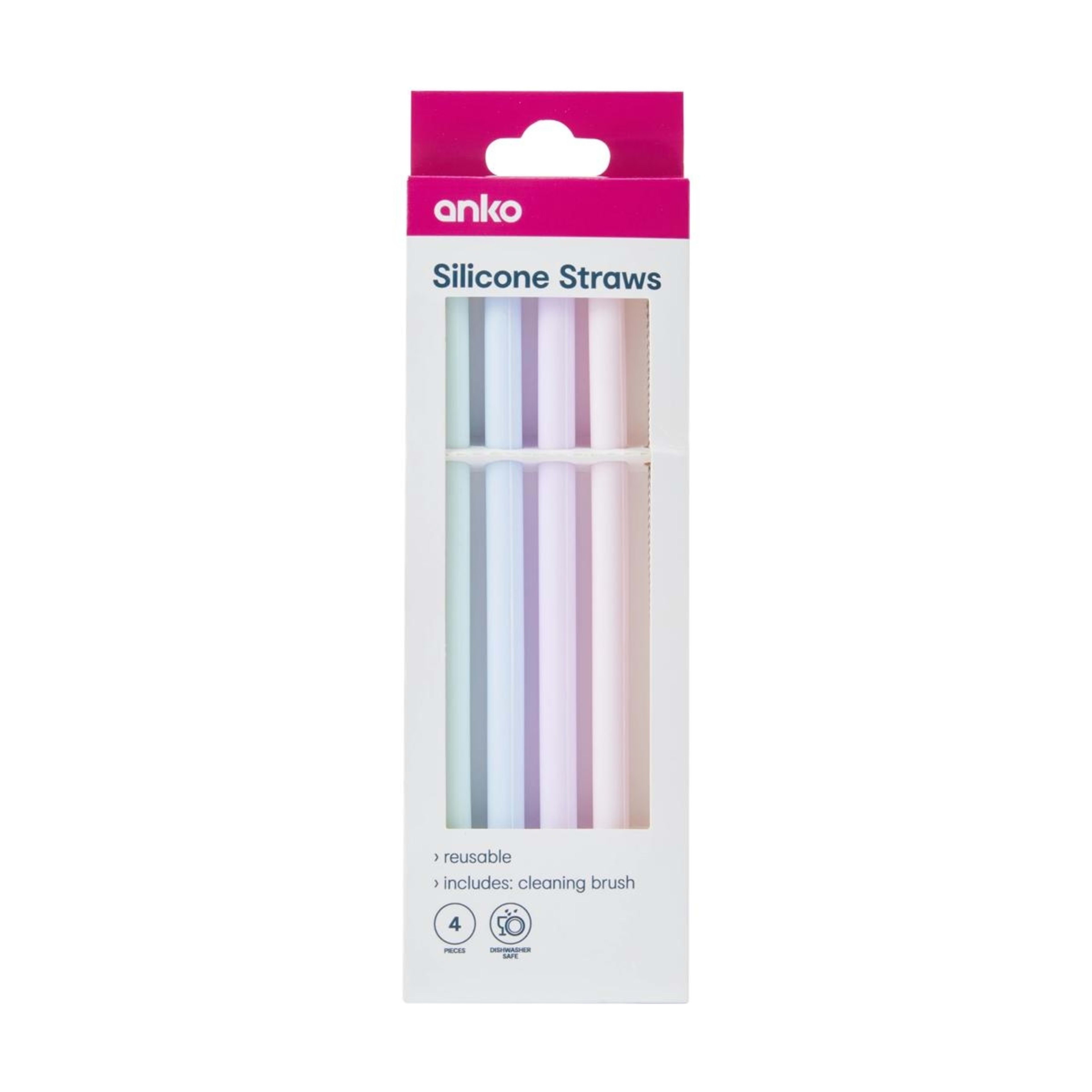 1 4 Pack Silicone Straws