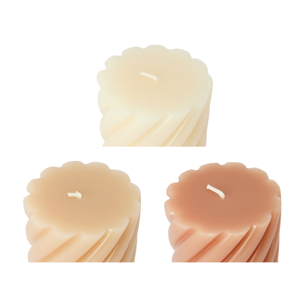 3 Pack Twist Tonal Pillar Candles Kmart NZ