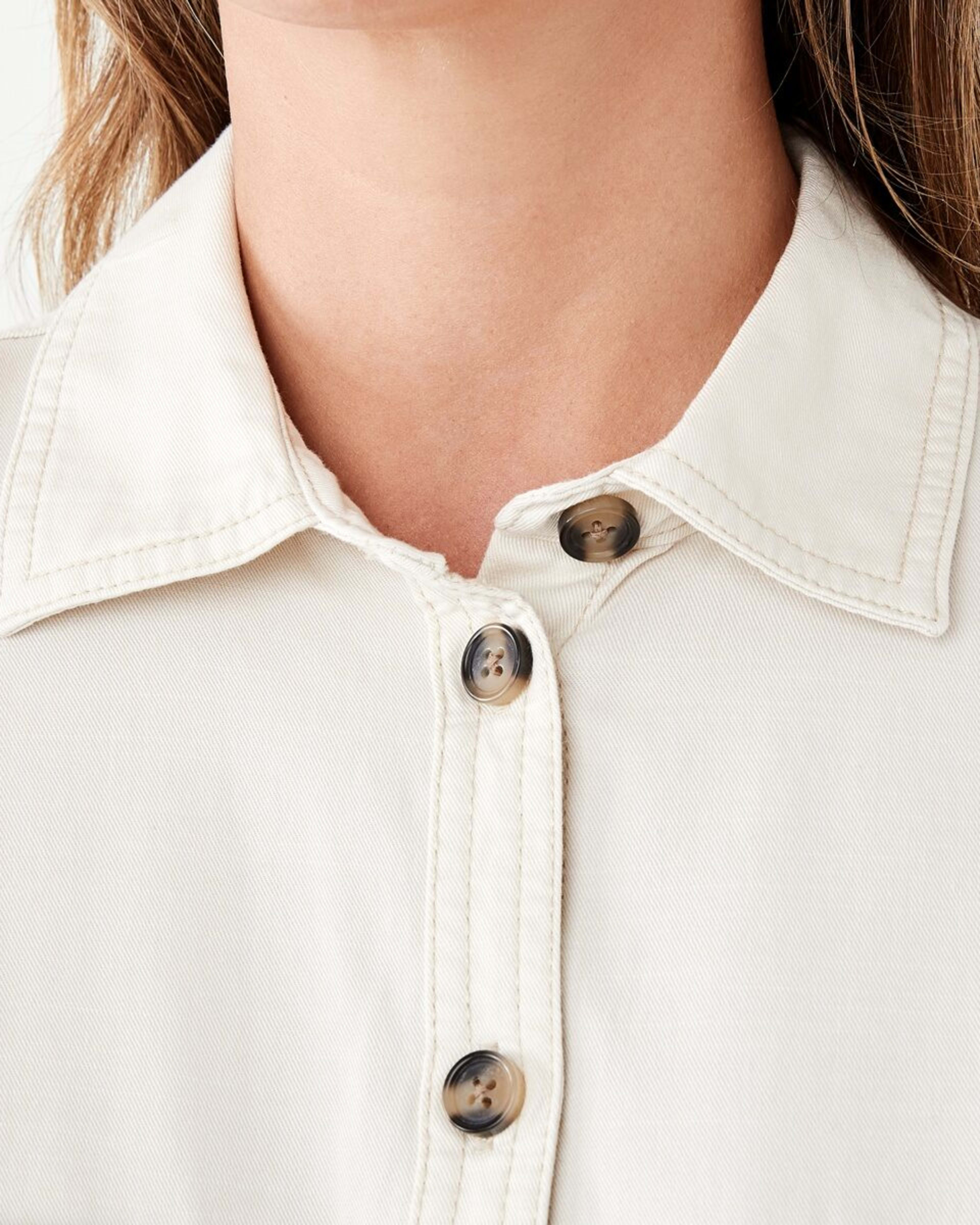 5 Long Sleeve Shift Shirt Mini Dress Bge Cream, 5 of 9