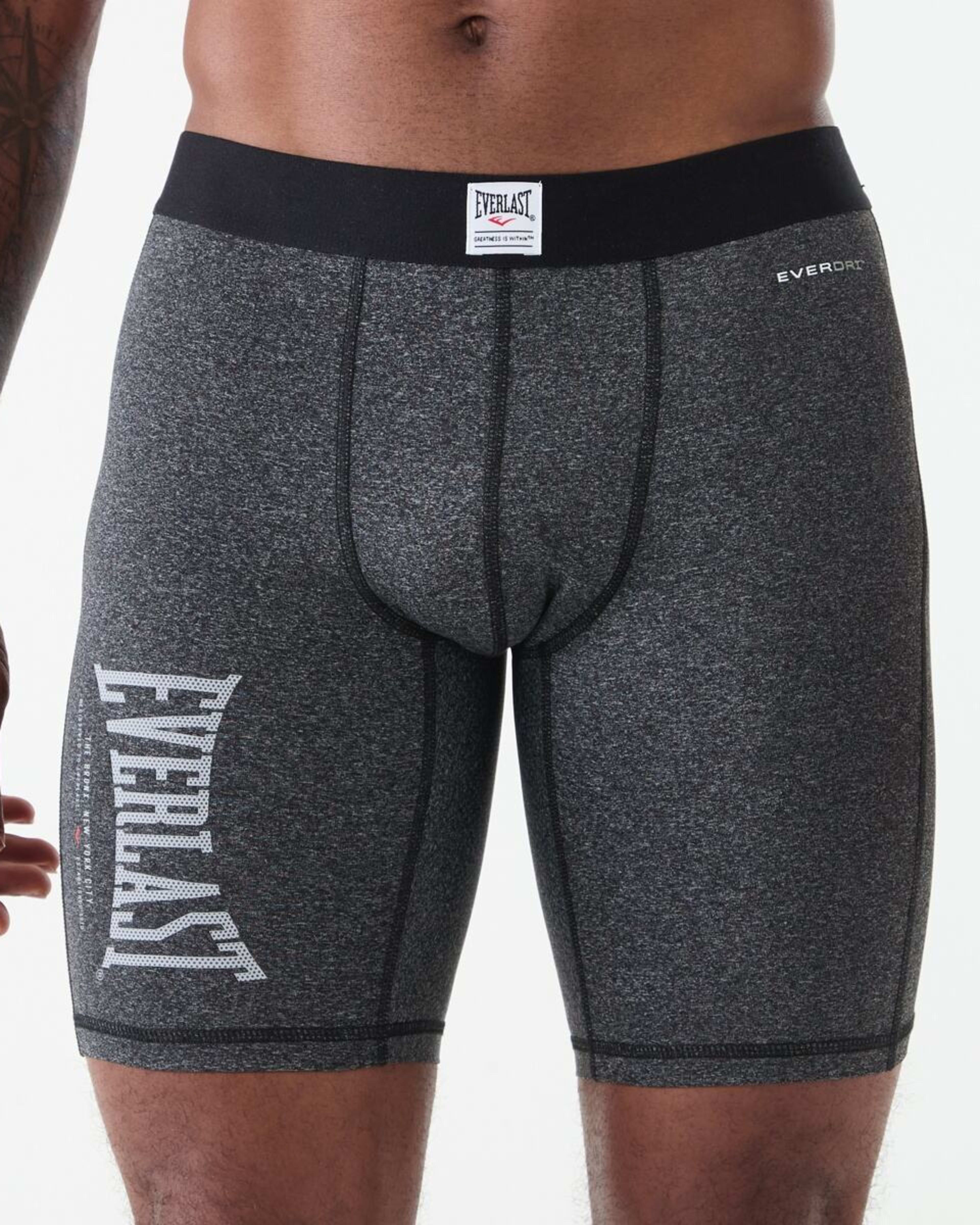 1 Everlast Mens Long Leg Performance Trunks Char Marle