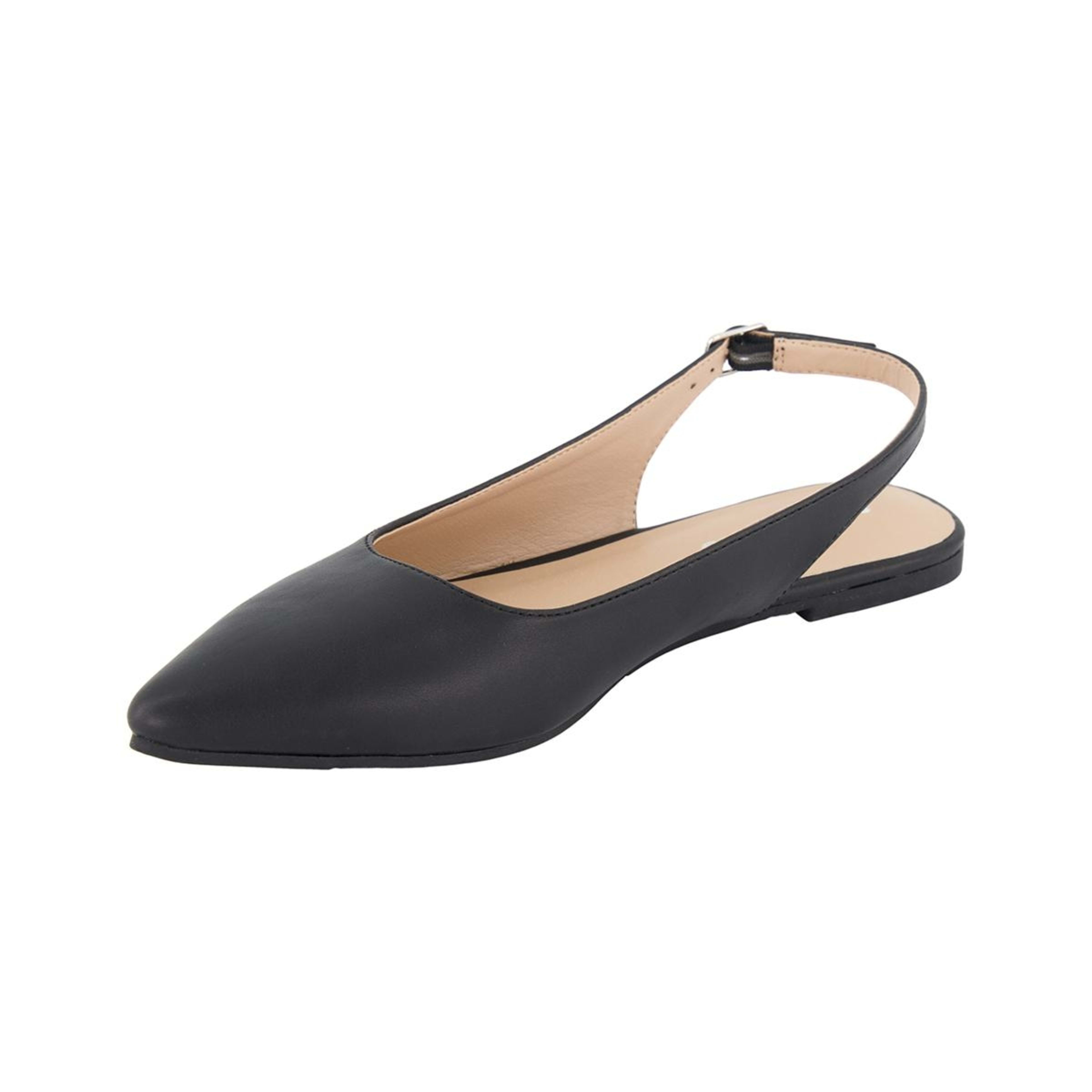 3 Point Toe Ballet Slingback Flats Black, 3 of 5