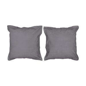 2 European Cotton Waffle Pillowcases - Charcoal