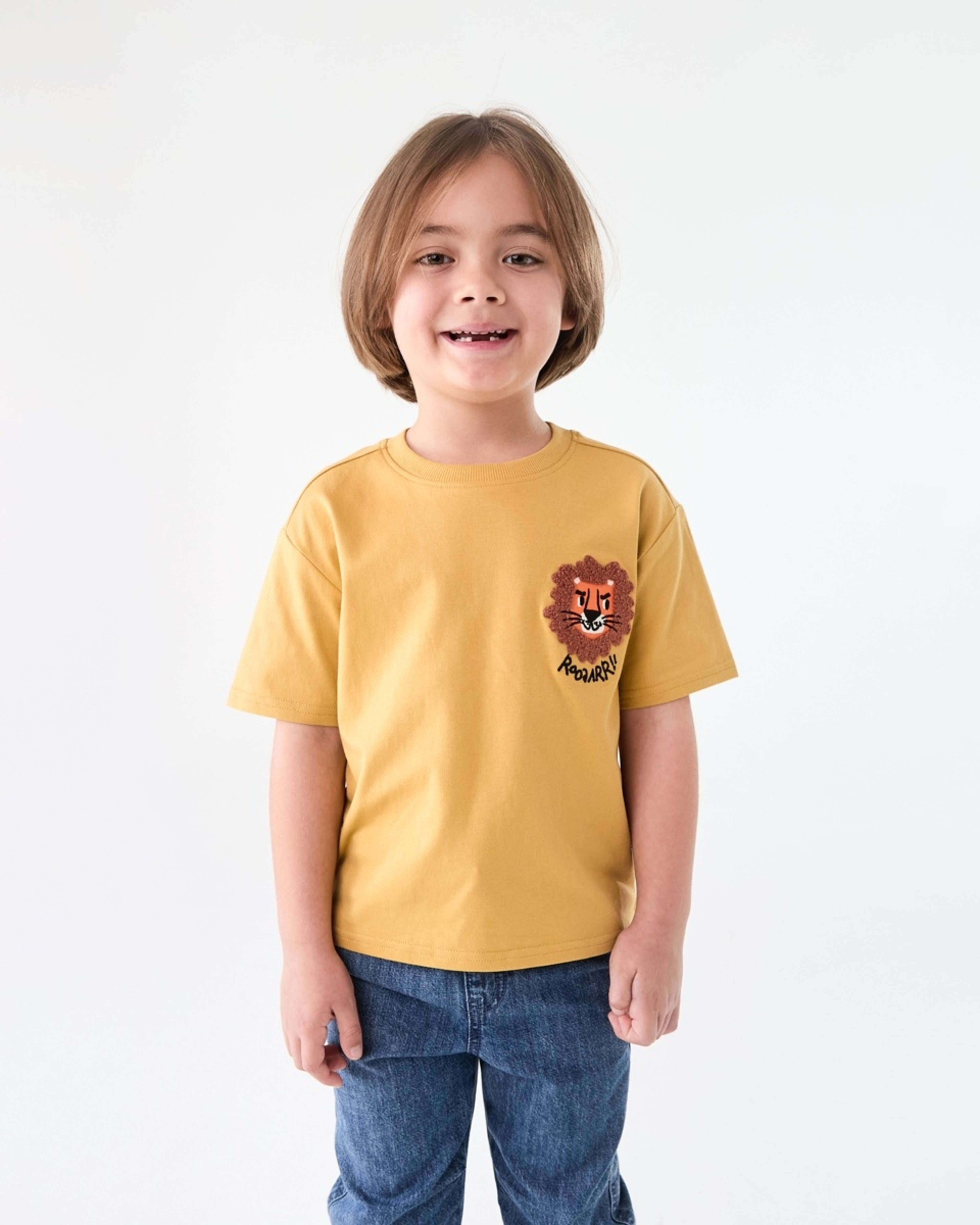 1 Boucle T-shirt SMALL LION FACE YELLOW OCHRE