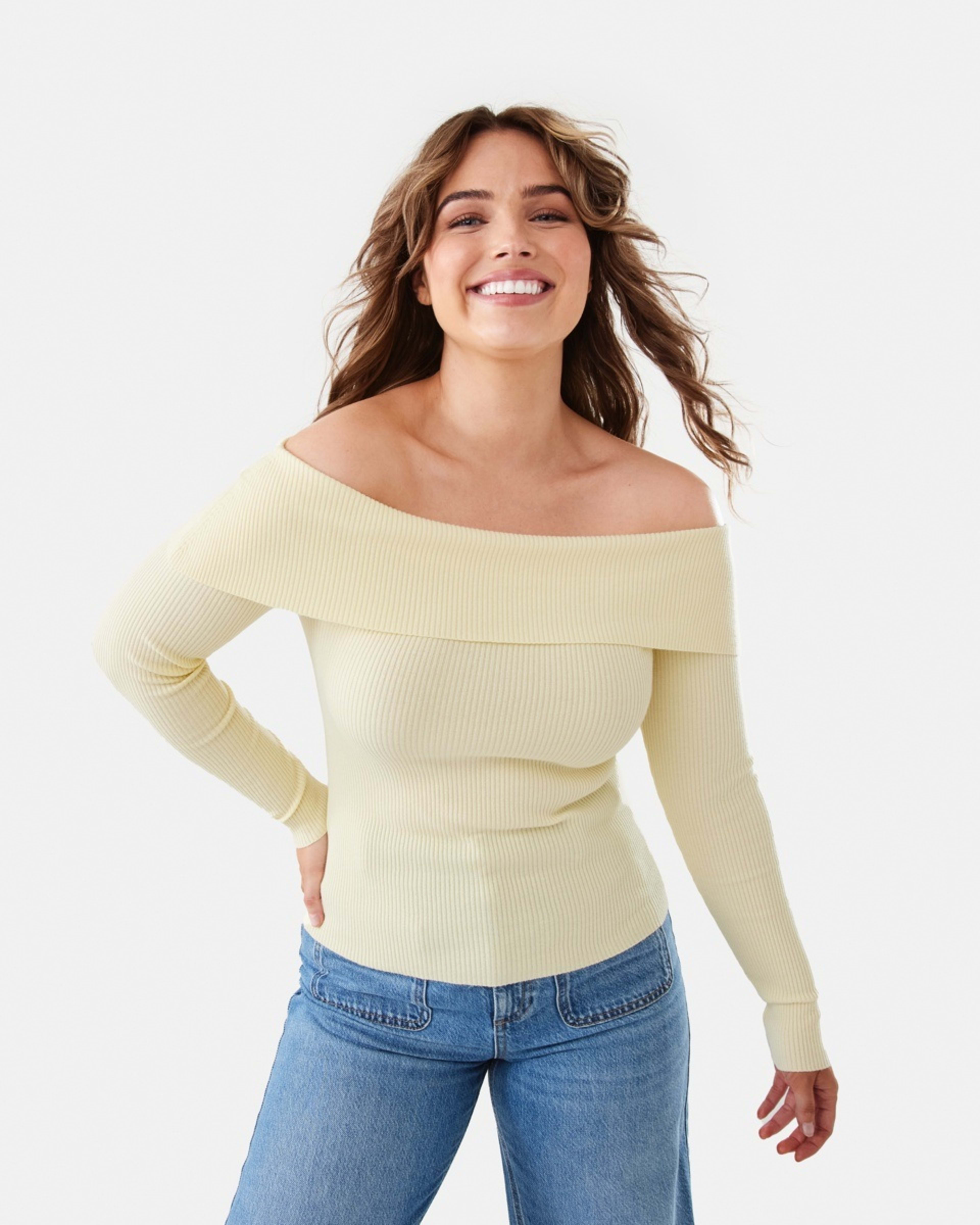 1 Long Sleeve Off Shoulder Top FLAN