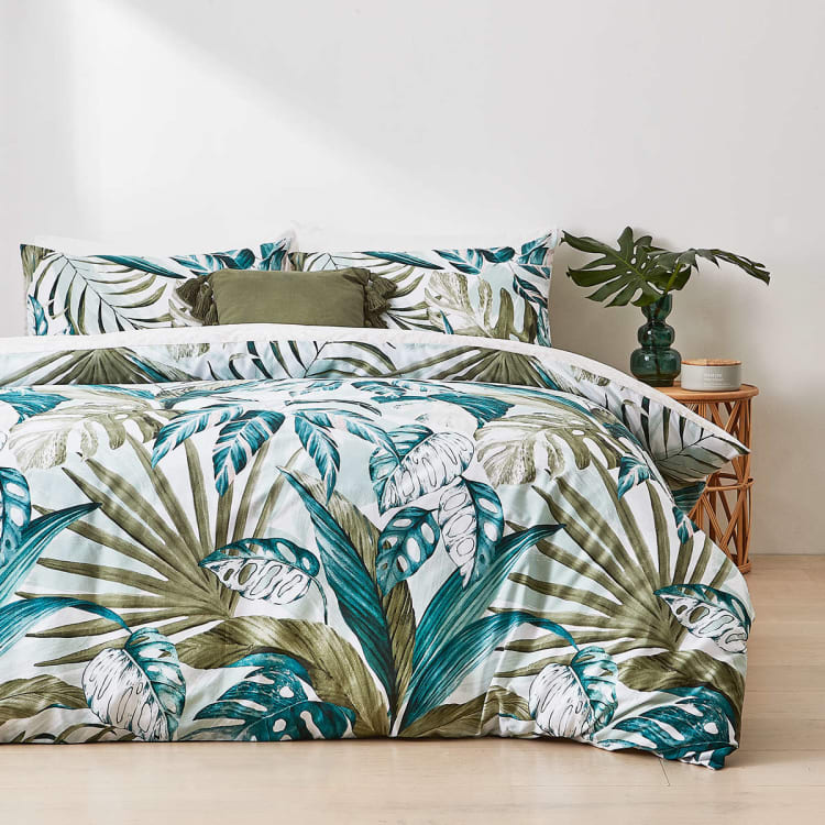 Mena Reversible Quilt Cover Set - Queen Bed - Kmart