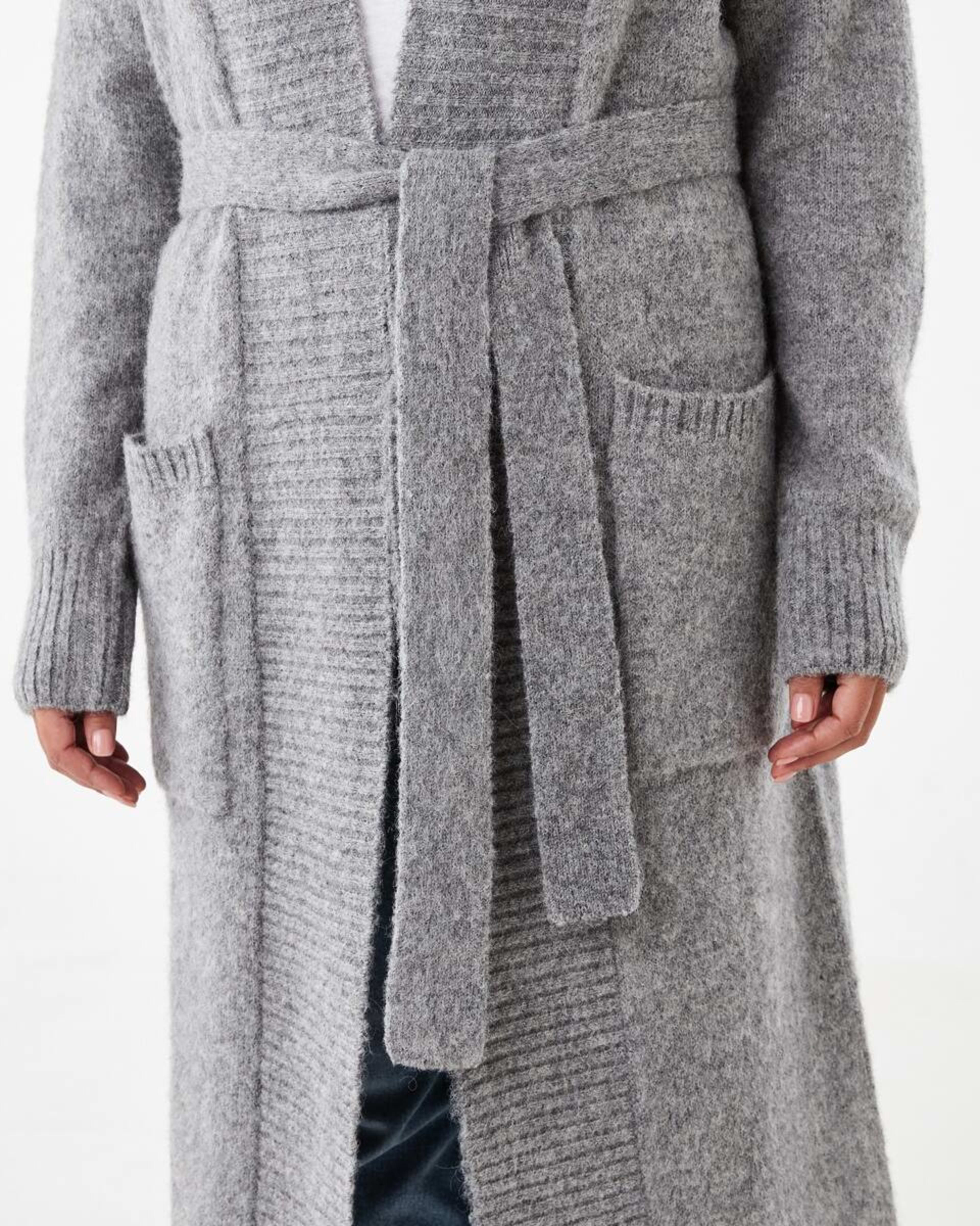 6 Longline Fluffy Cardigan Grey Marle, 6 of 7