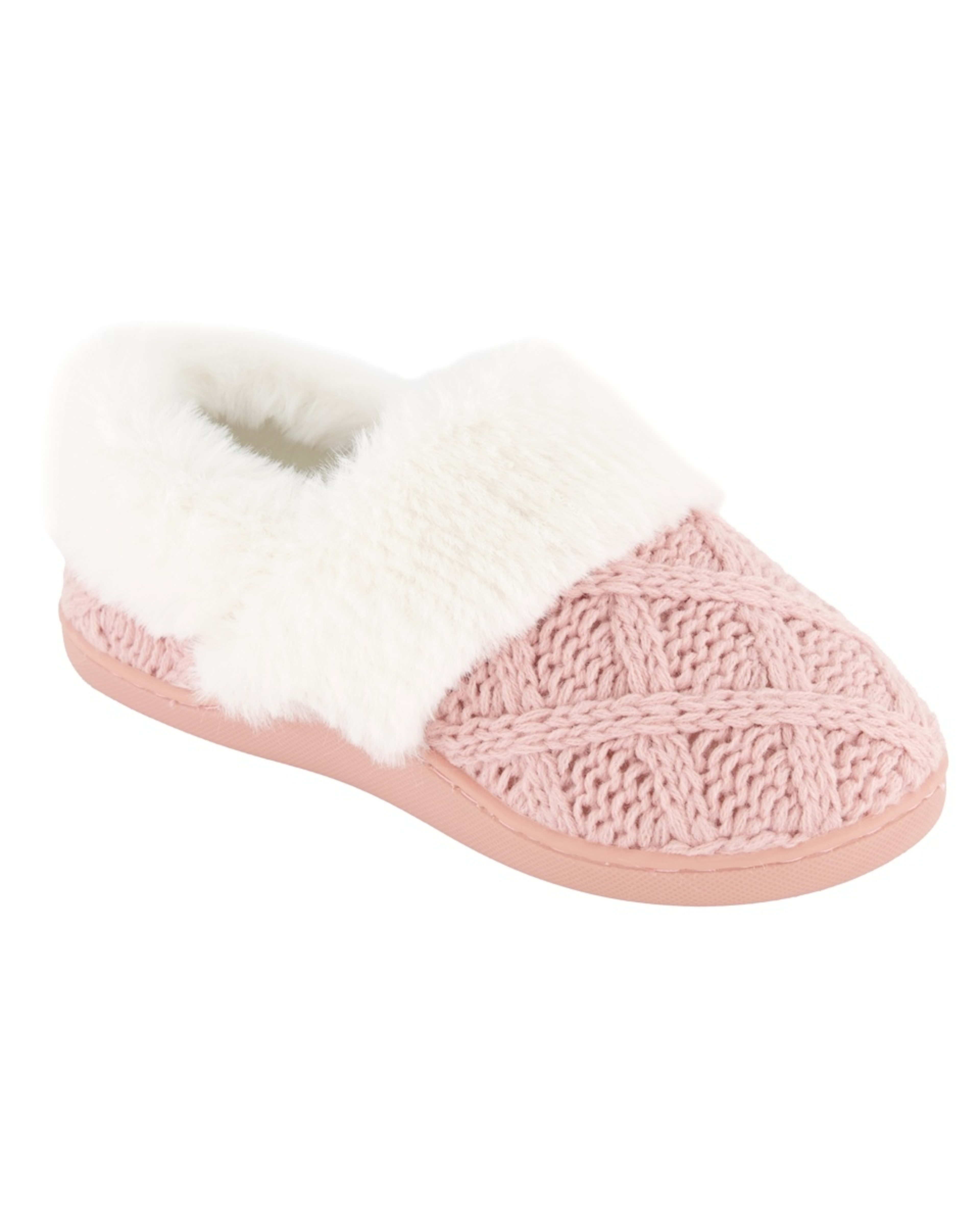 1 Elevated Midi Faux Fur Slippers Silvr Pink, 1 of 3