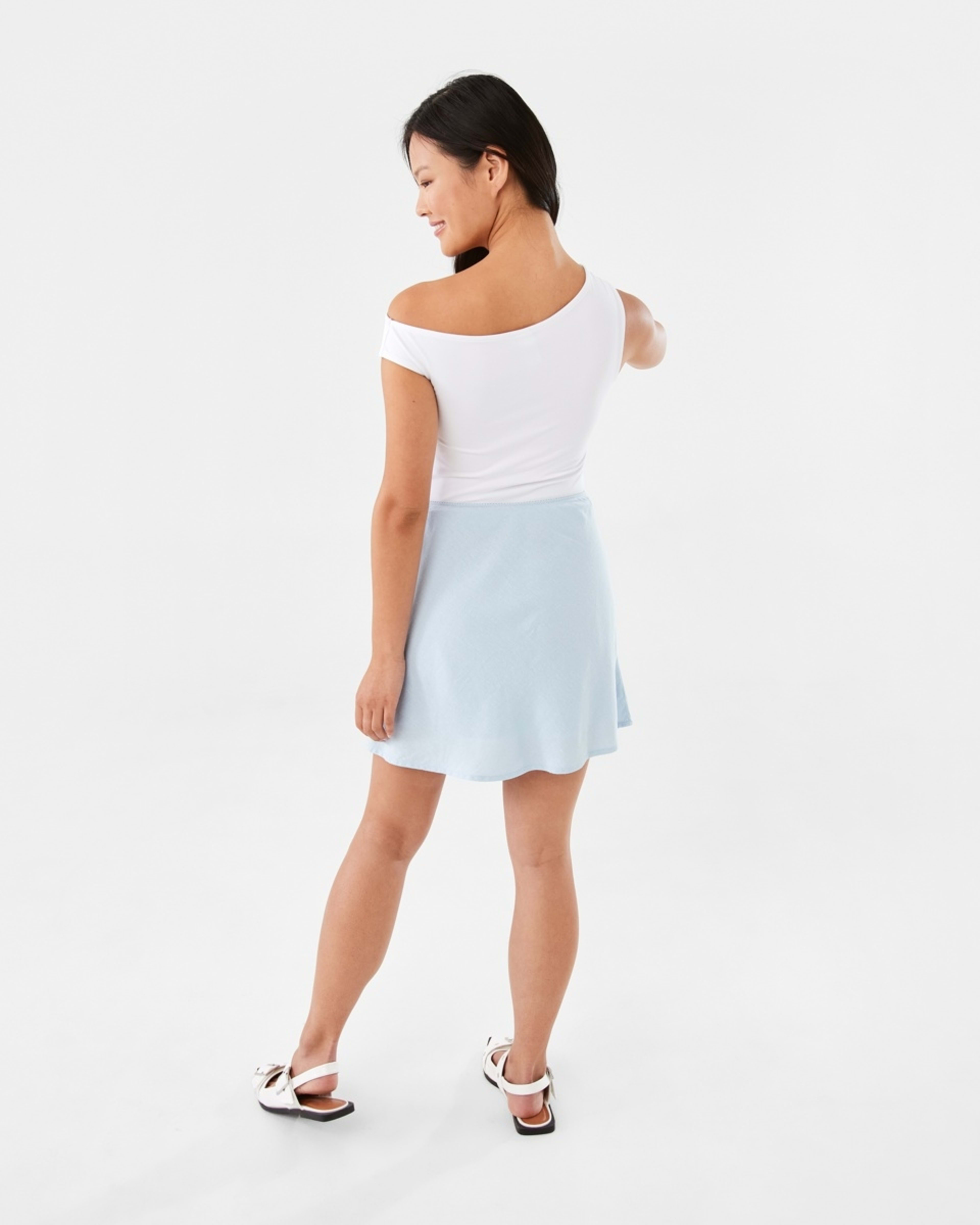 4 Linen Blend Mini Skirt Blu Skyway, 4 of 6