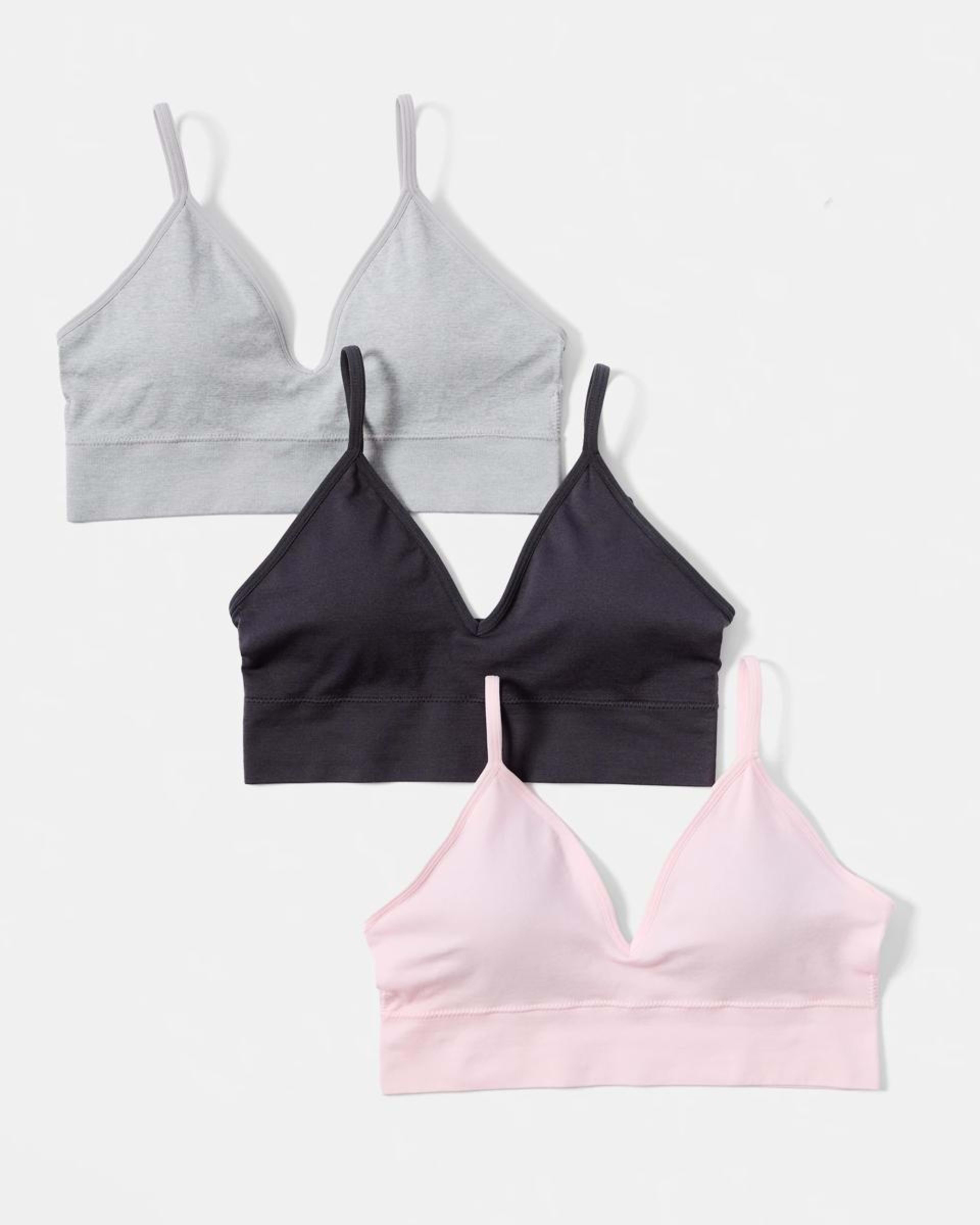1 3 Pack Wirefree Seamfree Crop BALLERINA, SILVER MARLE, WASHED SLATE, 1 of 9