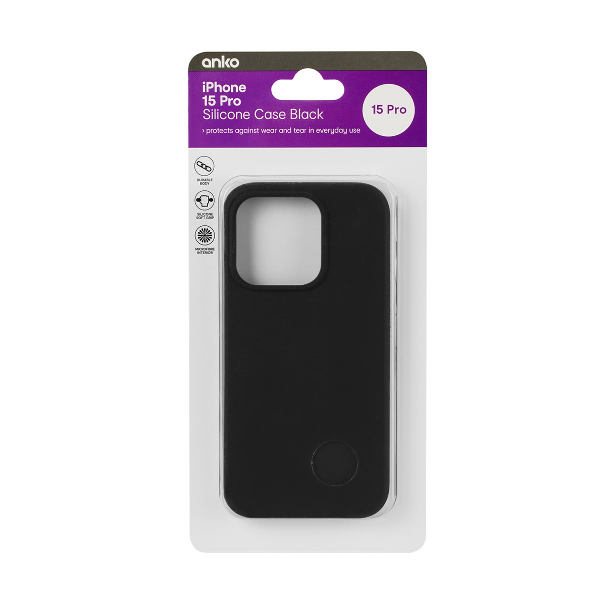 iPhone 15 Pro Silicone Case Black Kmart