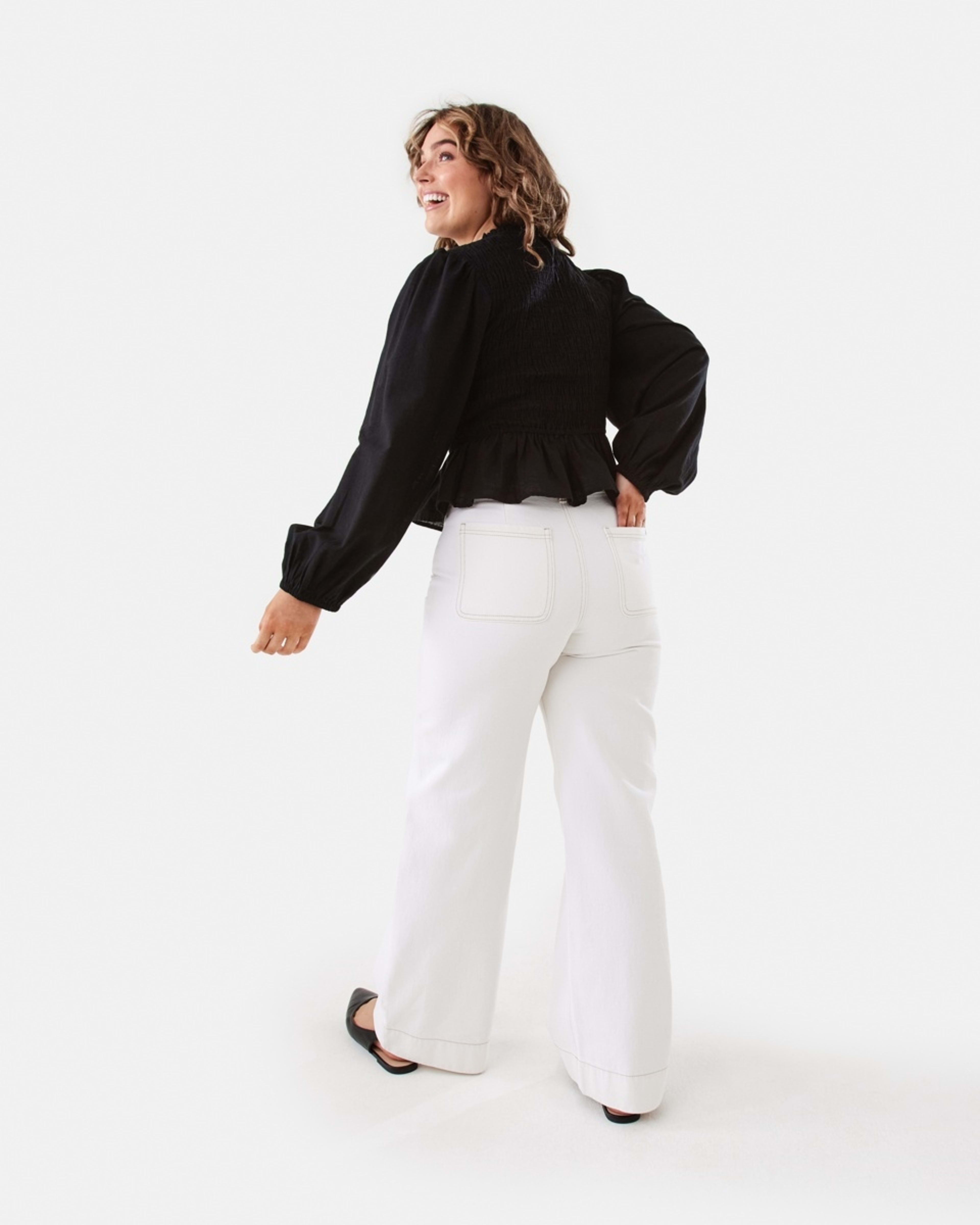 4 Wide Leg Pocket Jeans ECRU DENIM, 4 of 5