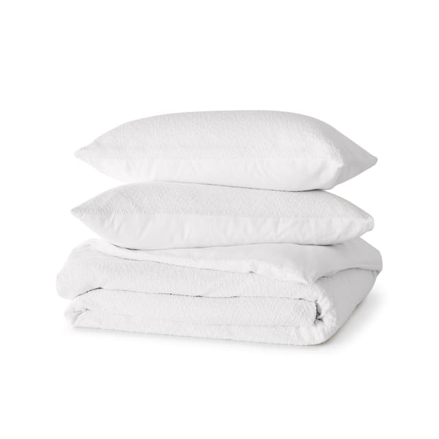 Boucle Quilt Cover Set - Queen Bed, White - Kmart