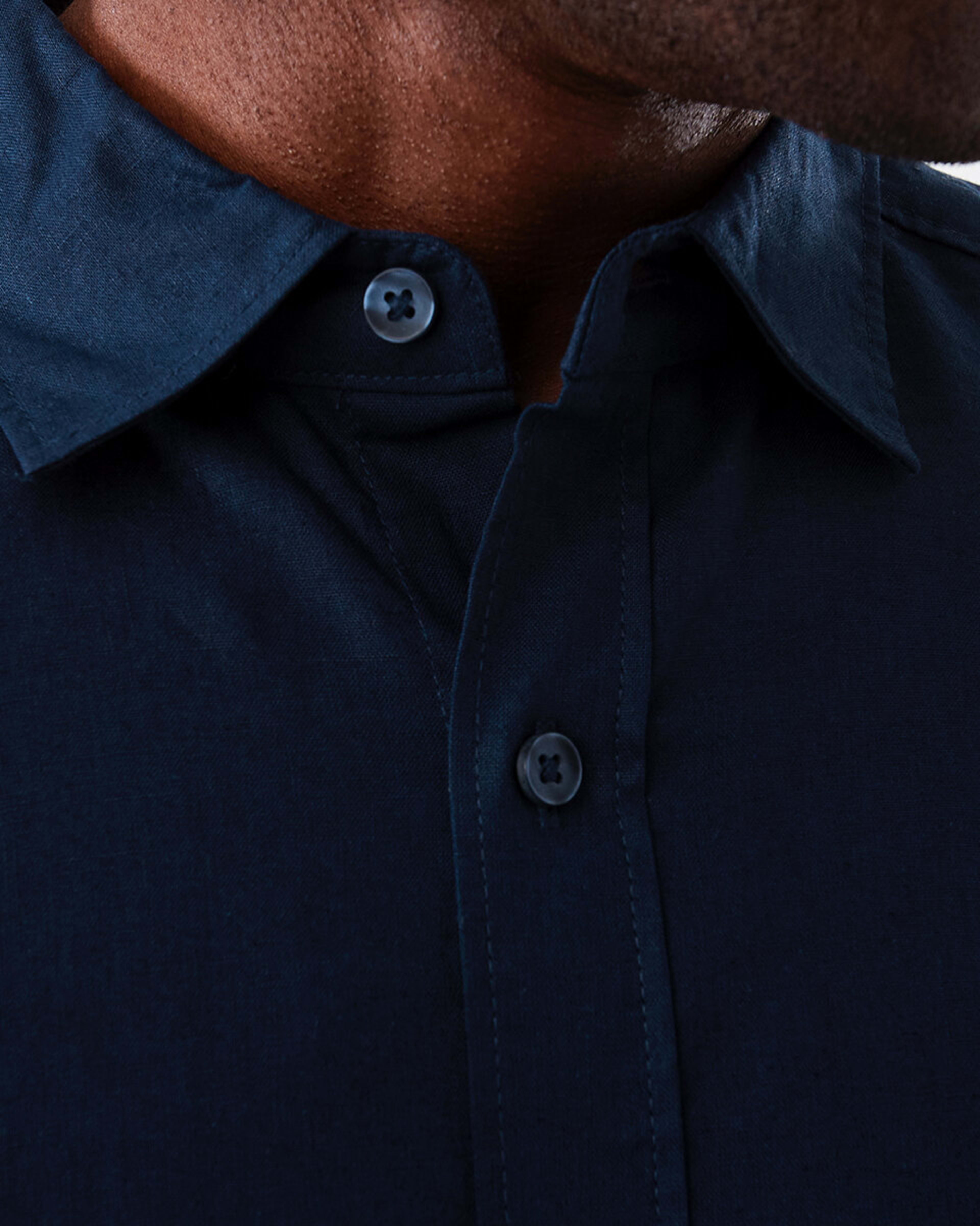 5 Long Sleeve Solid Linen Blend Shirt Blu Pcoat, 5 of 7