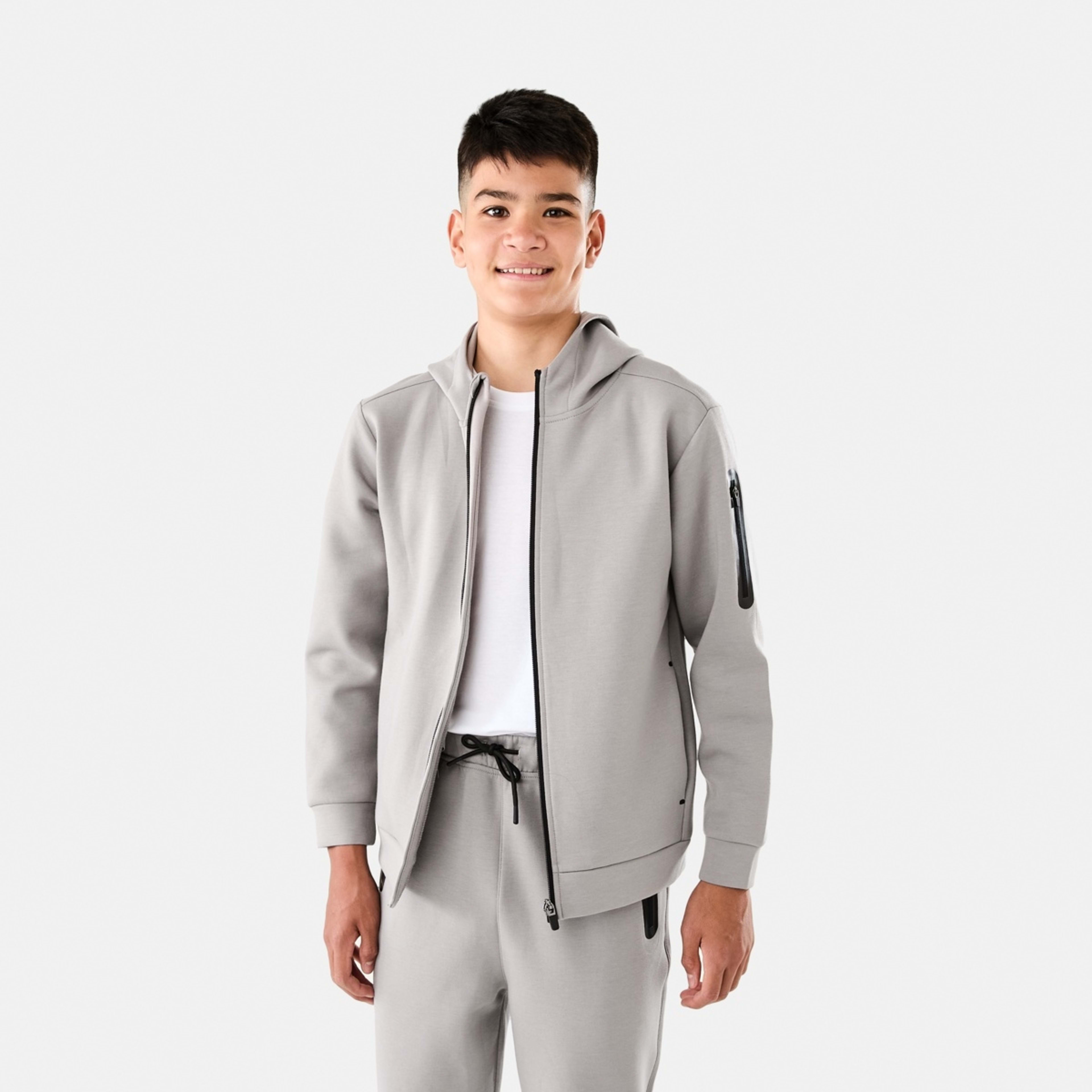 1 Active Kids Zip Through Hoodie Wet Weather Grey, 1 of 10