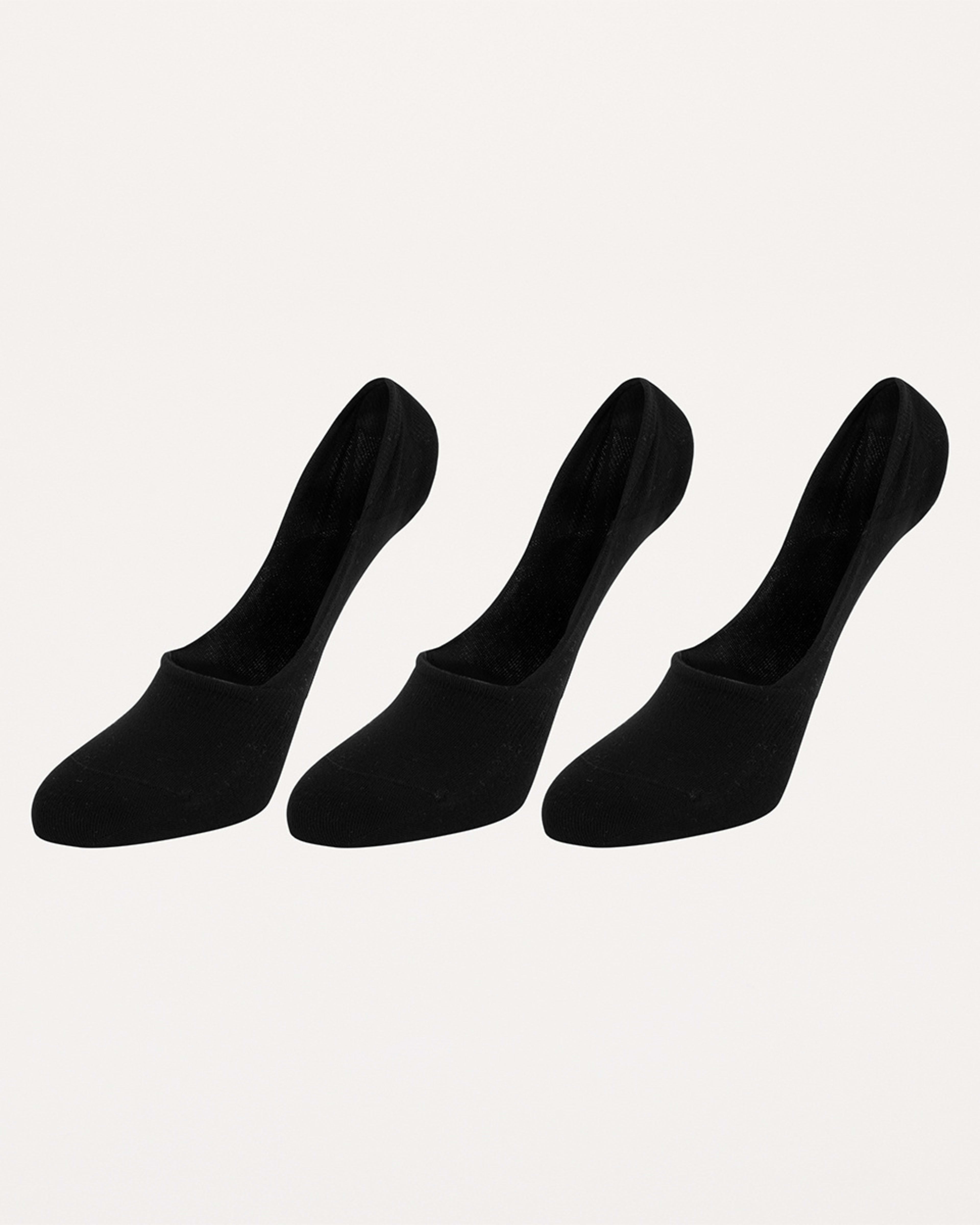 1 3 Pack Bamboo Footlets Black