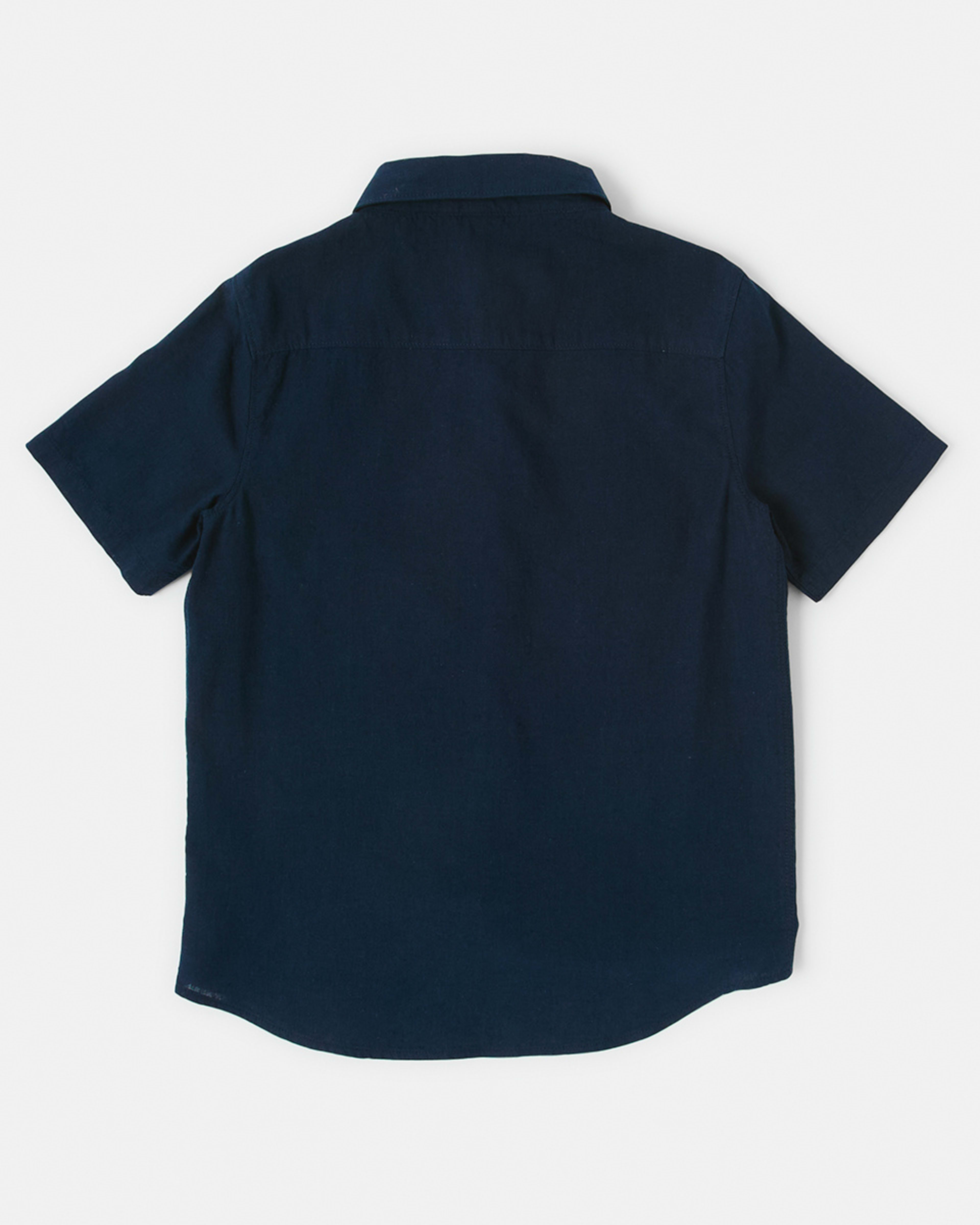 9 Short Sleeve Linen Shirt Dress Navy, 9 of 9