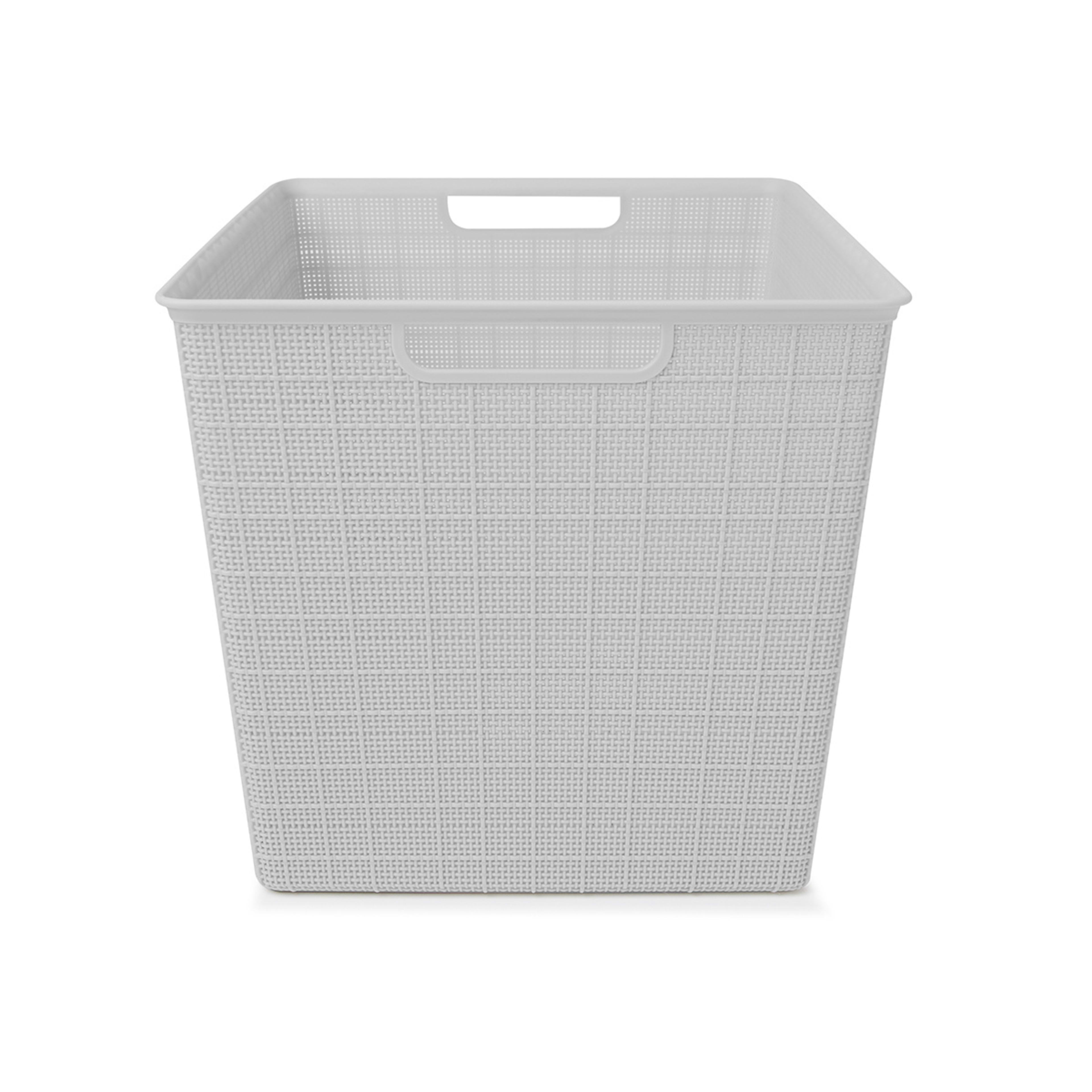 3 26L Rectangle Linen Weave Basket - Grey, 3 of 7