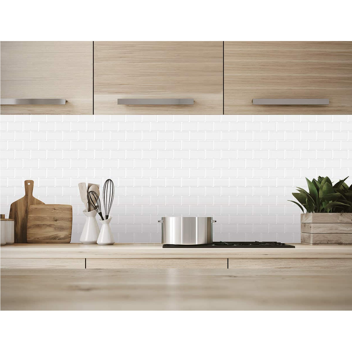 5 Pack Self Adhesive 3D Tiles Subway White Kmart